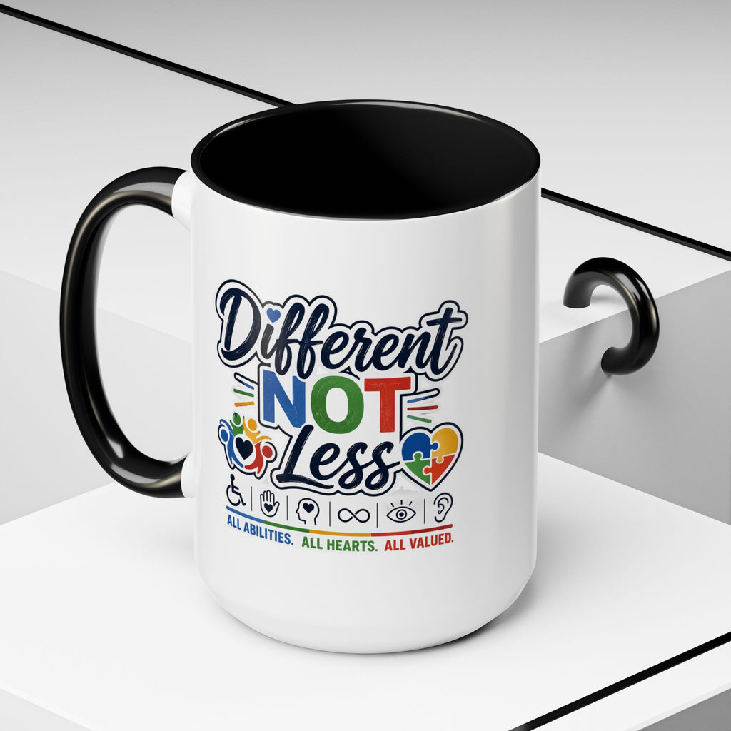 Different Not Less Accent Coffee Mug – Disability Pride Inspirational 11/15oz