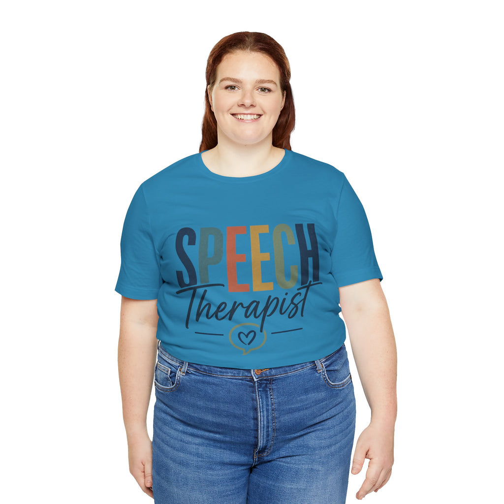 Speech Therapist Shirt | SLP T-Shirt | Heart Typography Graphic Tee | Speech Language Pathologist Gift | Therapist Appreciation Apparel