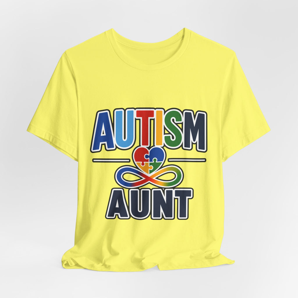Autism Aunt Shirt | Colorful Puzzle Heart Tee | Autism Acceptance Gift for Aunt | Neurodiversity Awareness T-Shirt | Family Apparel