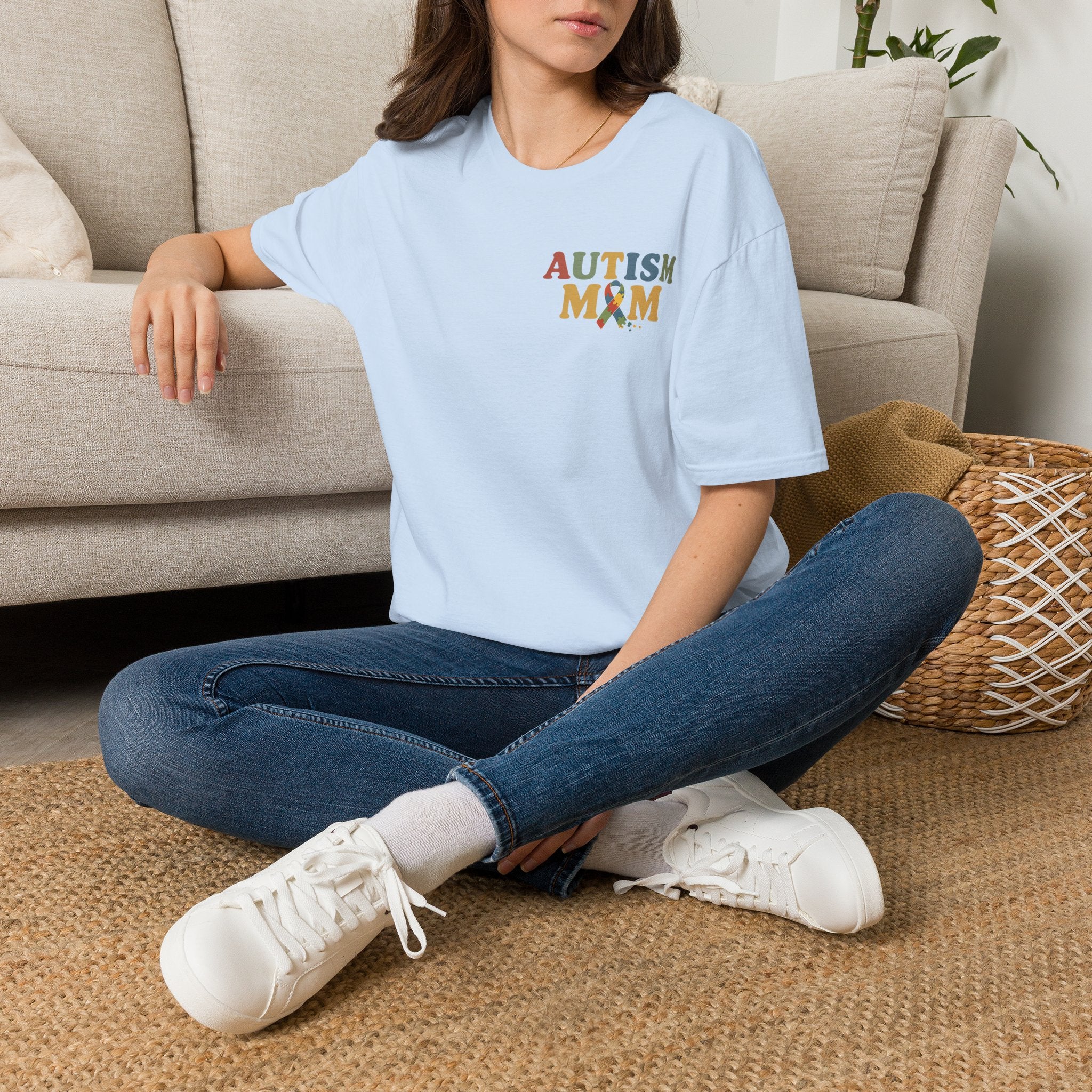 Autism Mom T-Shirt | Autism Awareness Ribbon, Supportive Mom Tee