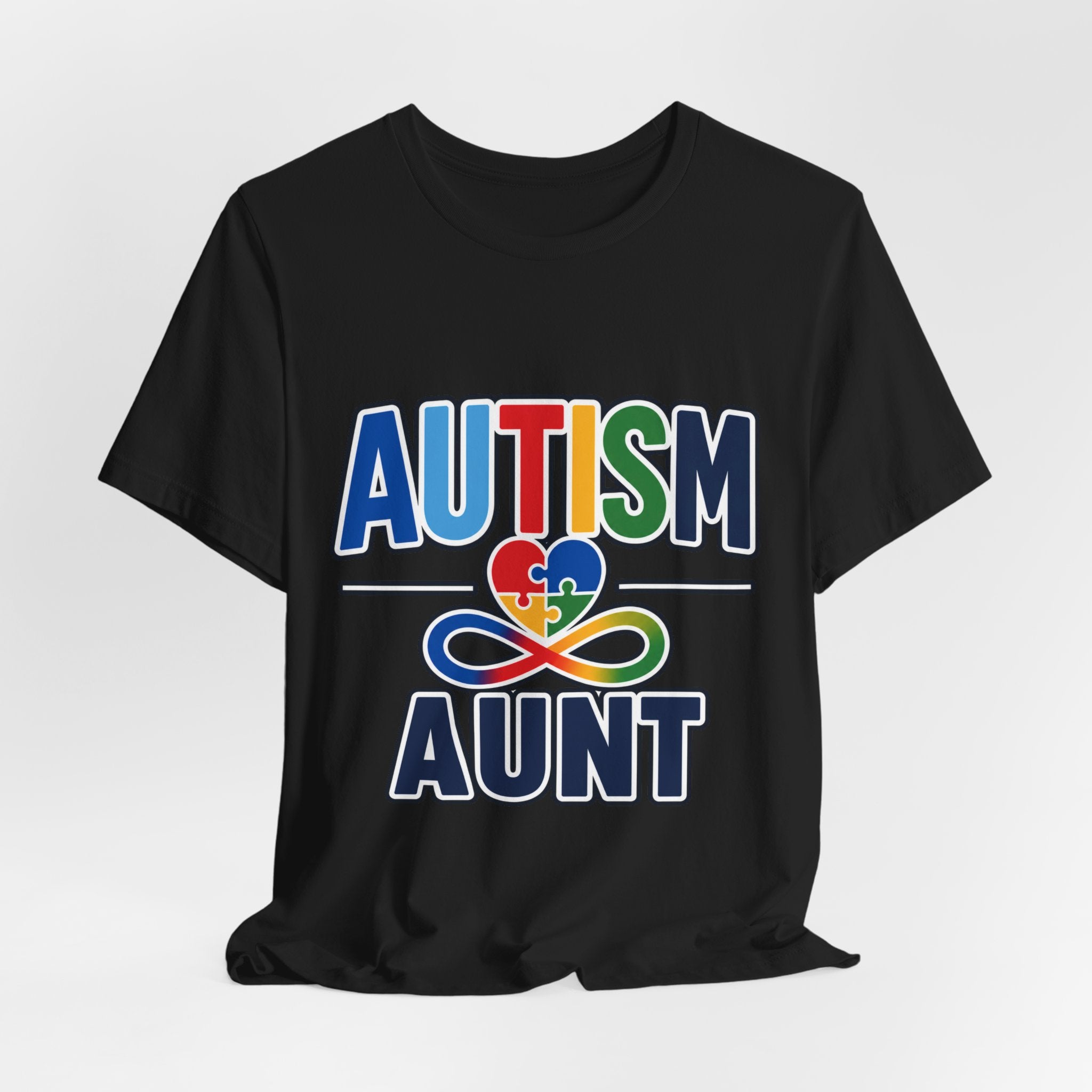 Autism Aunt Shirt | Colorful Puzzle Heart Tee | Autism Acceptance Gift for Aunt | Neurodiversity Awareness T-Shirt | Family Apparel