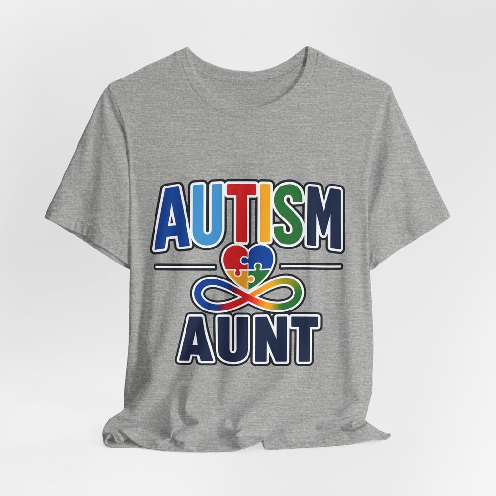 Autism Aunt Shirt | Colorful Puzzle Heart Tee | Autism Acceptance Gift for Aunt | Neurodiversity Awareness T-Shirt | Family Apparel