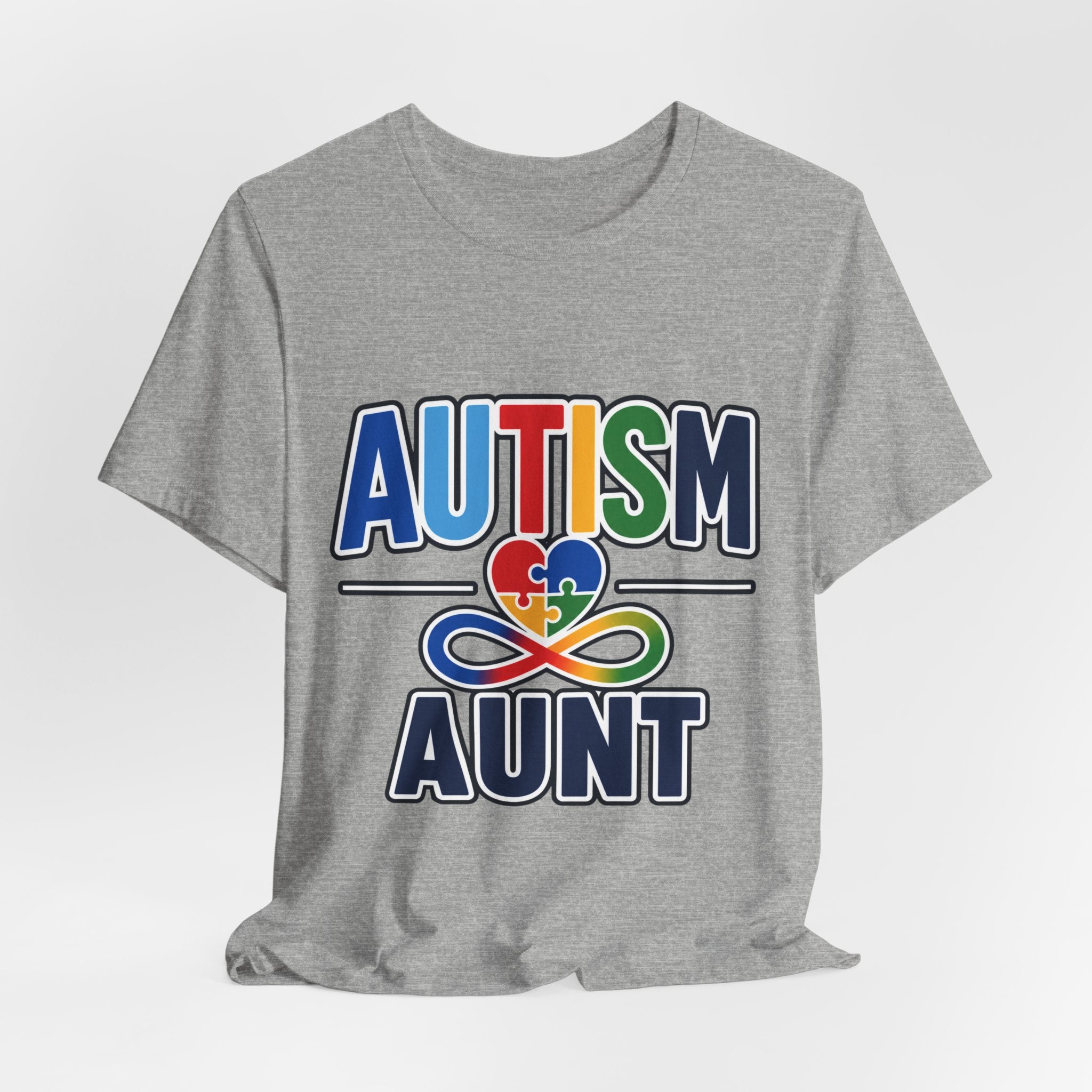 Autism Aunt Shirt | Colorful Puzzle Heart Tee | Autism Acceptance Gift for Aunt | Neurodiversity Awareness T-Shirt | Family Apparel