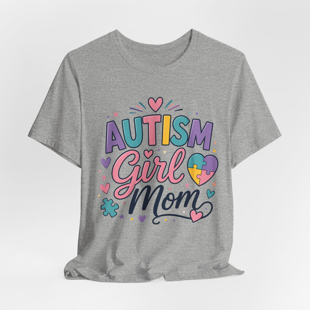 Autism Girl Mom T-Shirt | Puzzle Heart Mom Tee, Neurodiversity Support