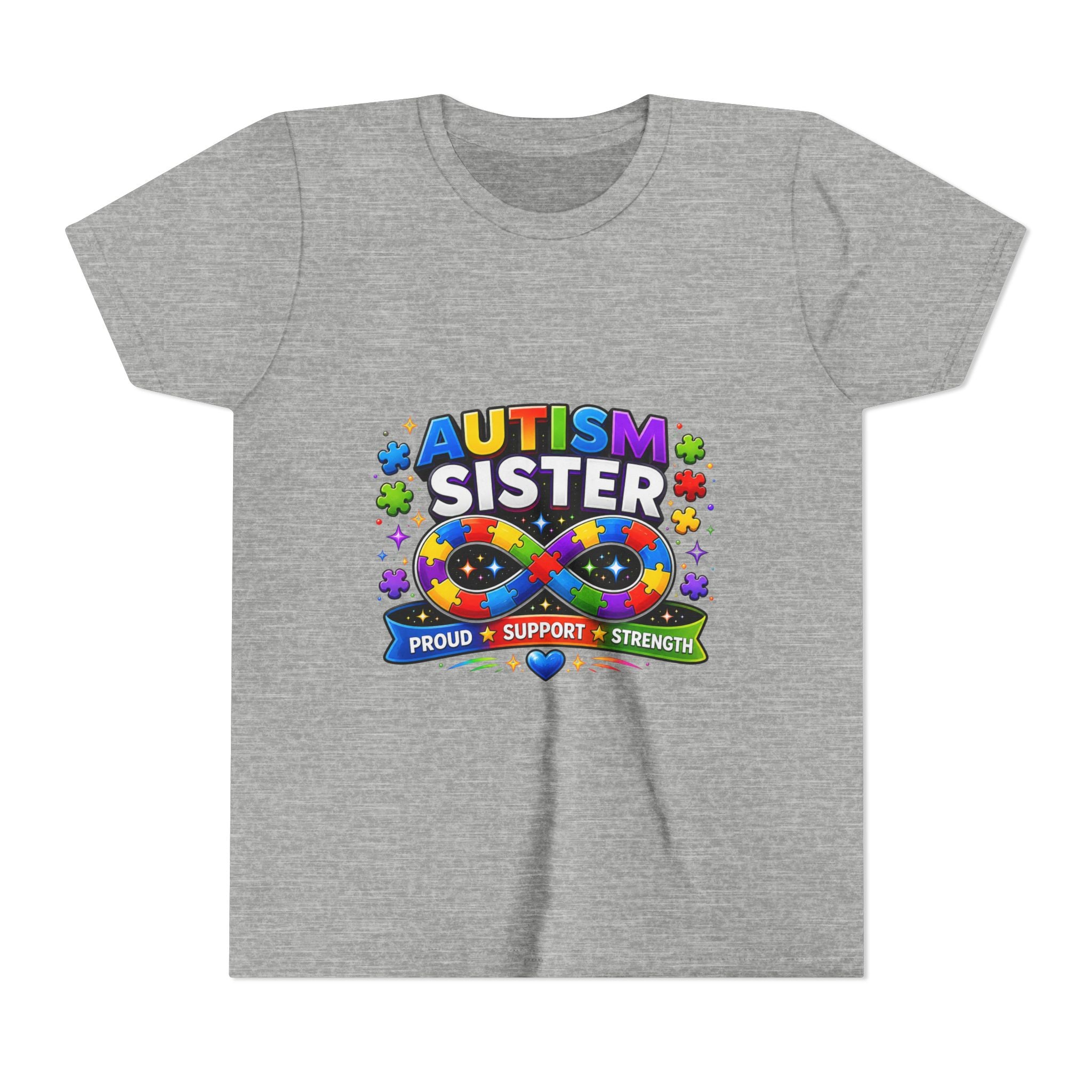 Autism Sister Shirt | Autism Sibling Tee | Infinity Puzzle Shirt | Proud Support Strength | Autism Acceptance Gift for Sister