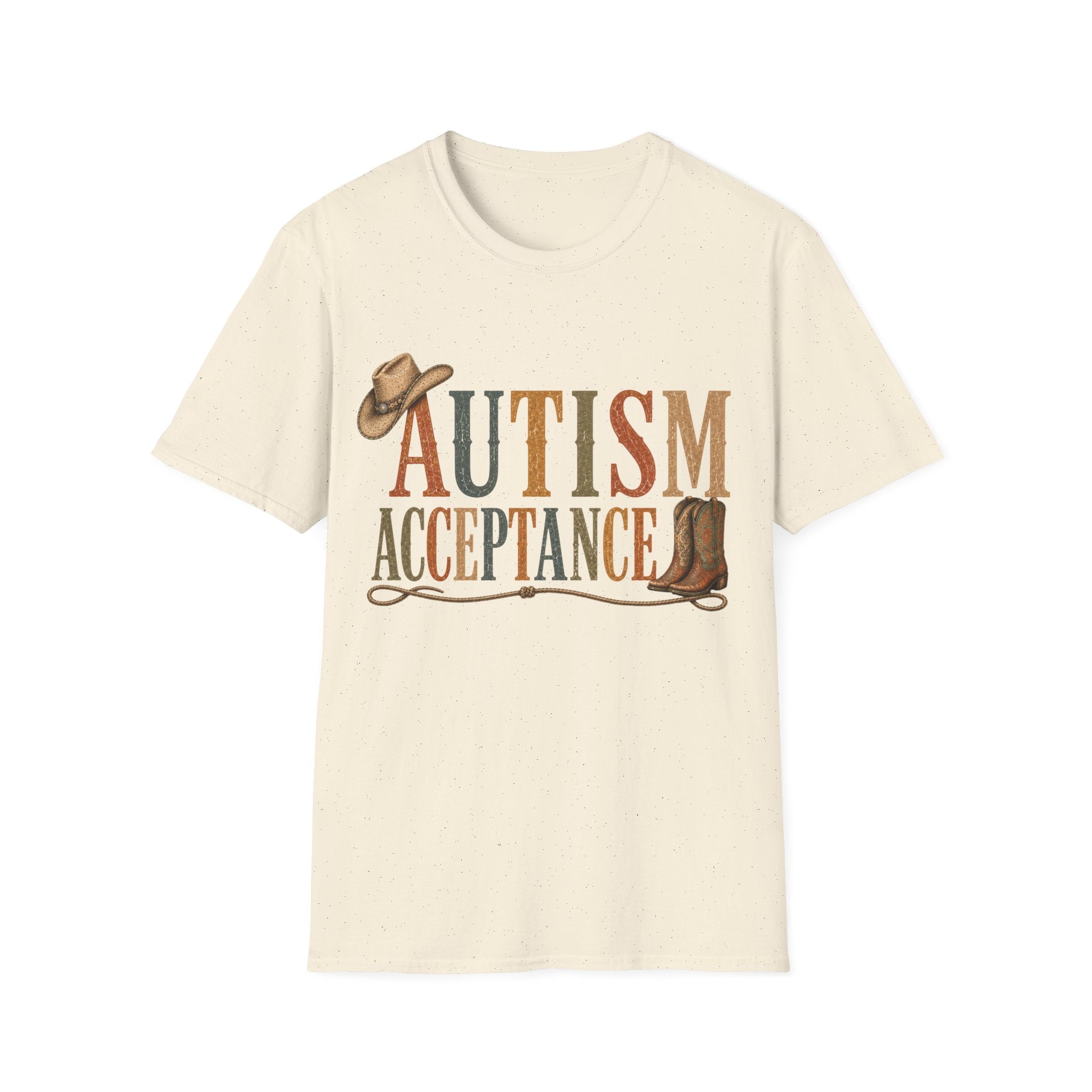 Autism Acceptance T-Shirt | Western Cowboy Hat Typography