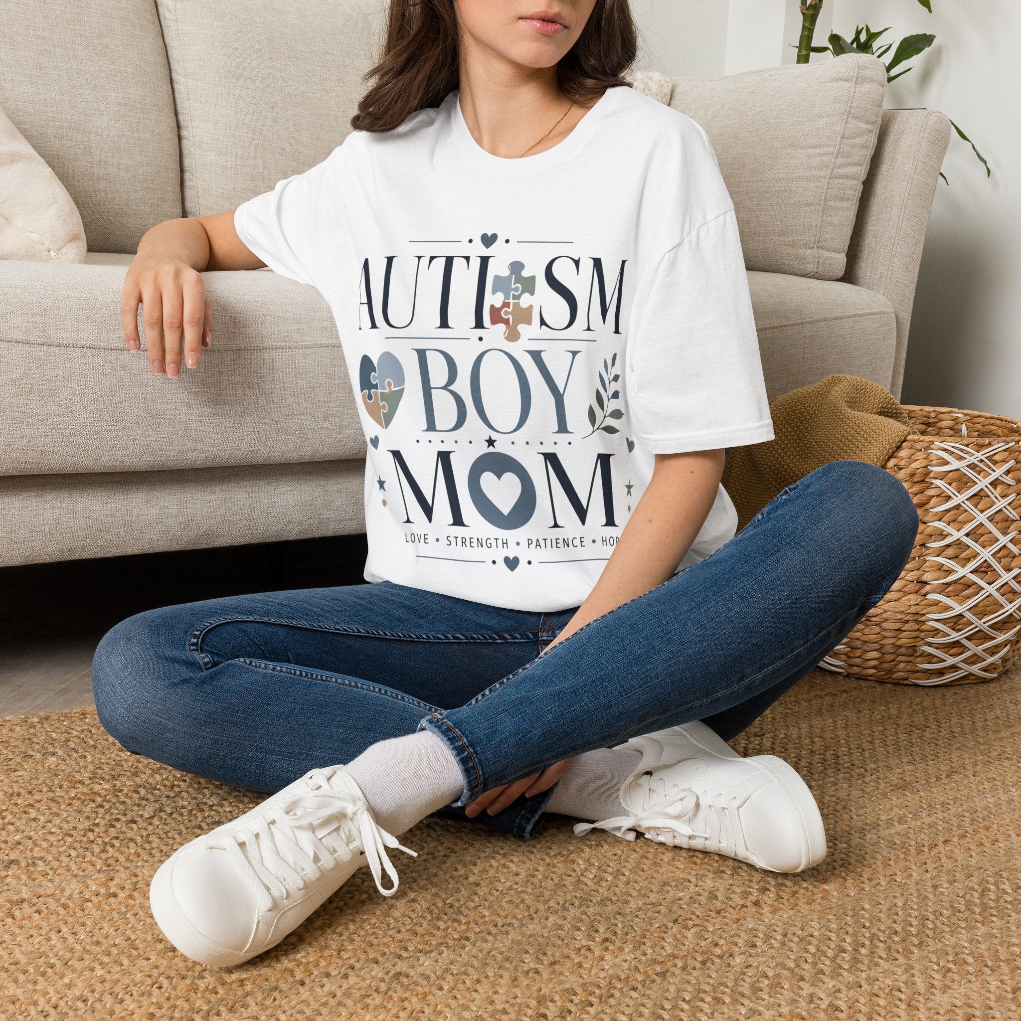 Autism Boy Mom Shirt | Proud Autism Mom T-Shirt | Puzzle Heart Infinity Design | Autism Awareness & Acceptance Gift | Special Needs Mom Apparel