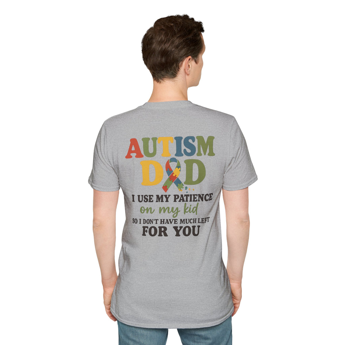 Autism Dad T-Shirt | Rainbow Puzzle Support Tee