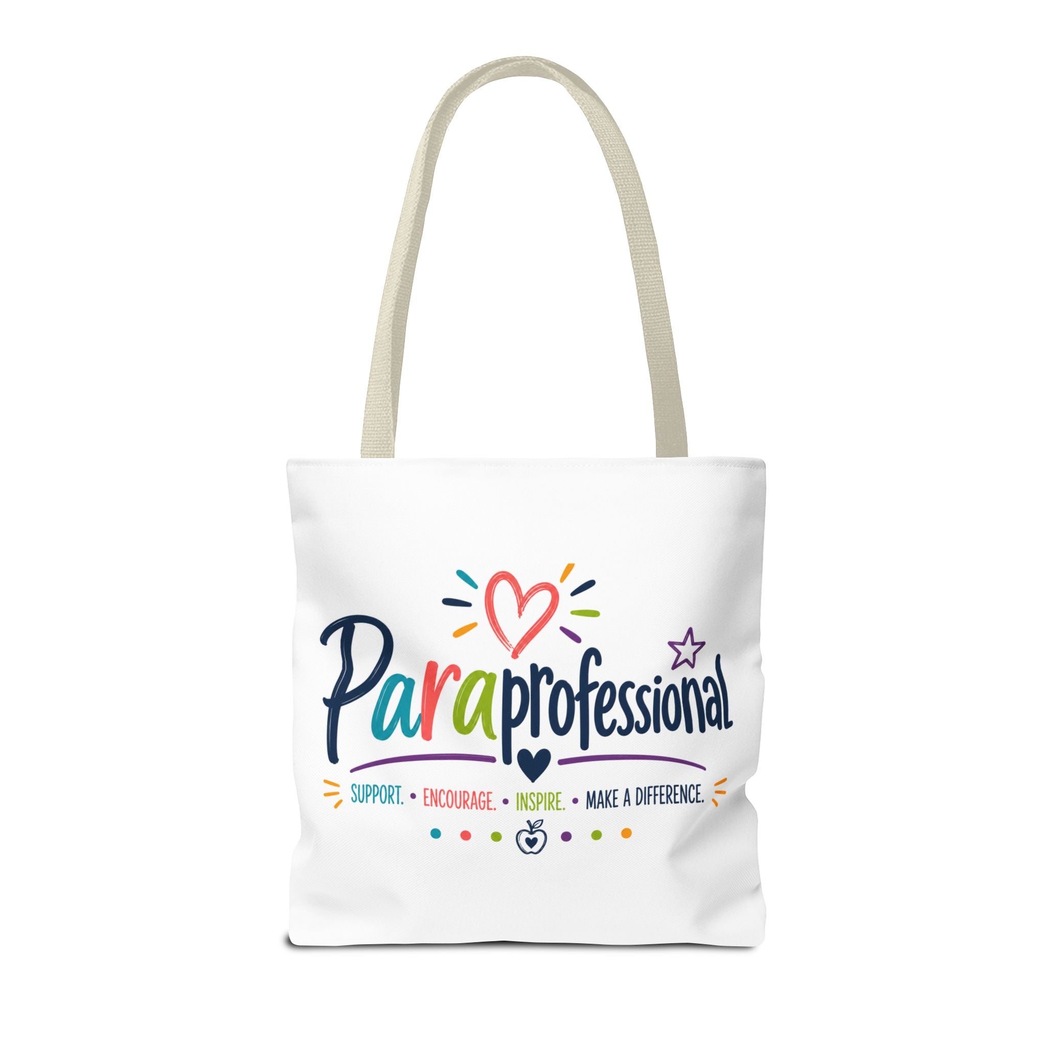 Paraprofessional Heart Logo Tote Bag | School Staff Appreciation
