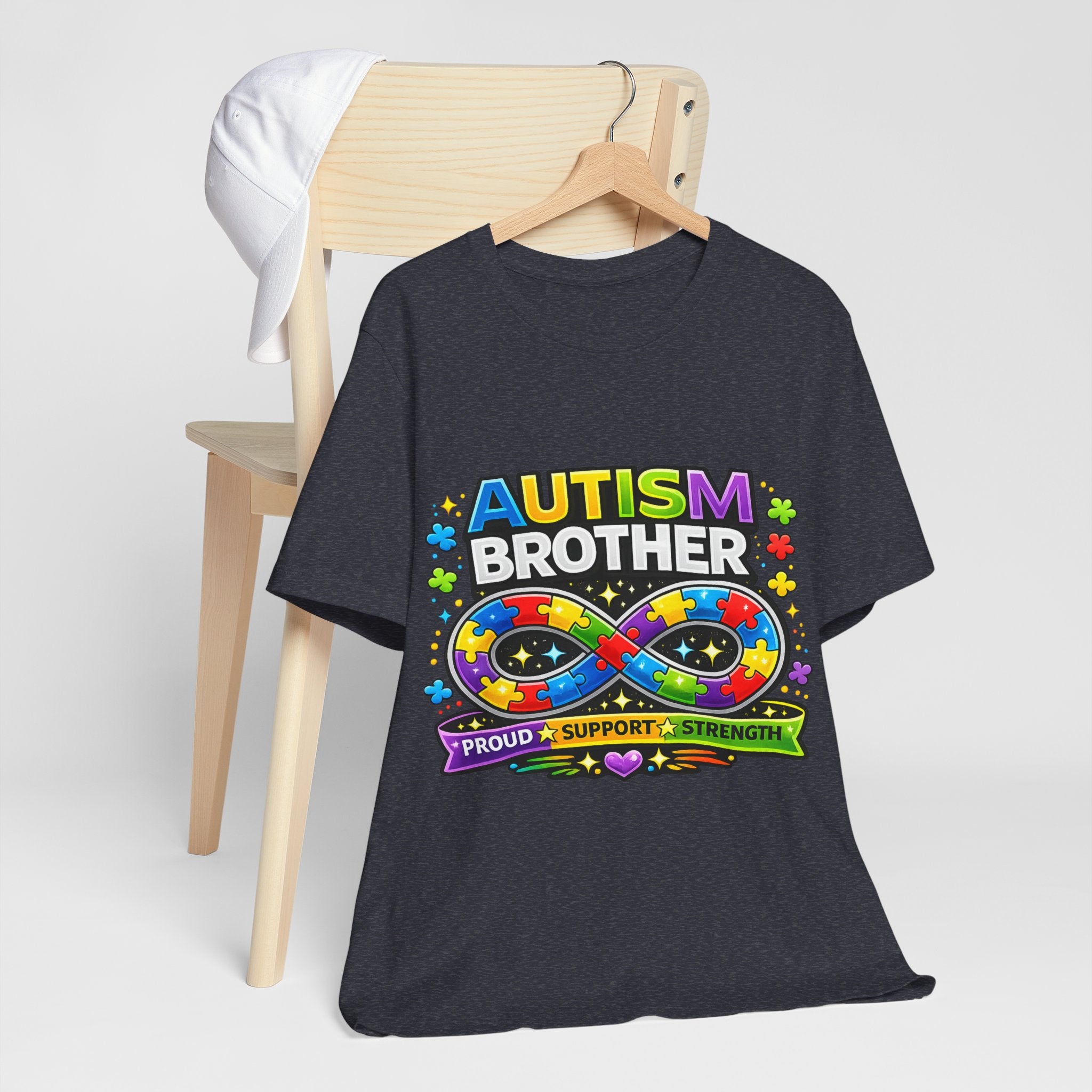 Autism Brother Infinity Puzzle Ribbon T-Shirt | Proud Support Strength
