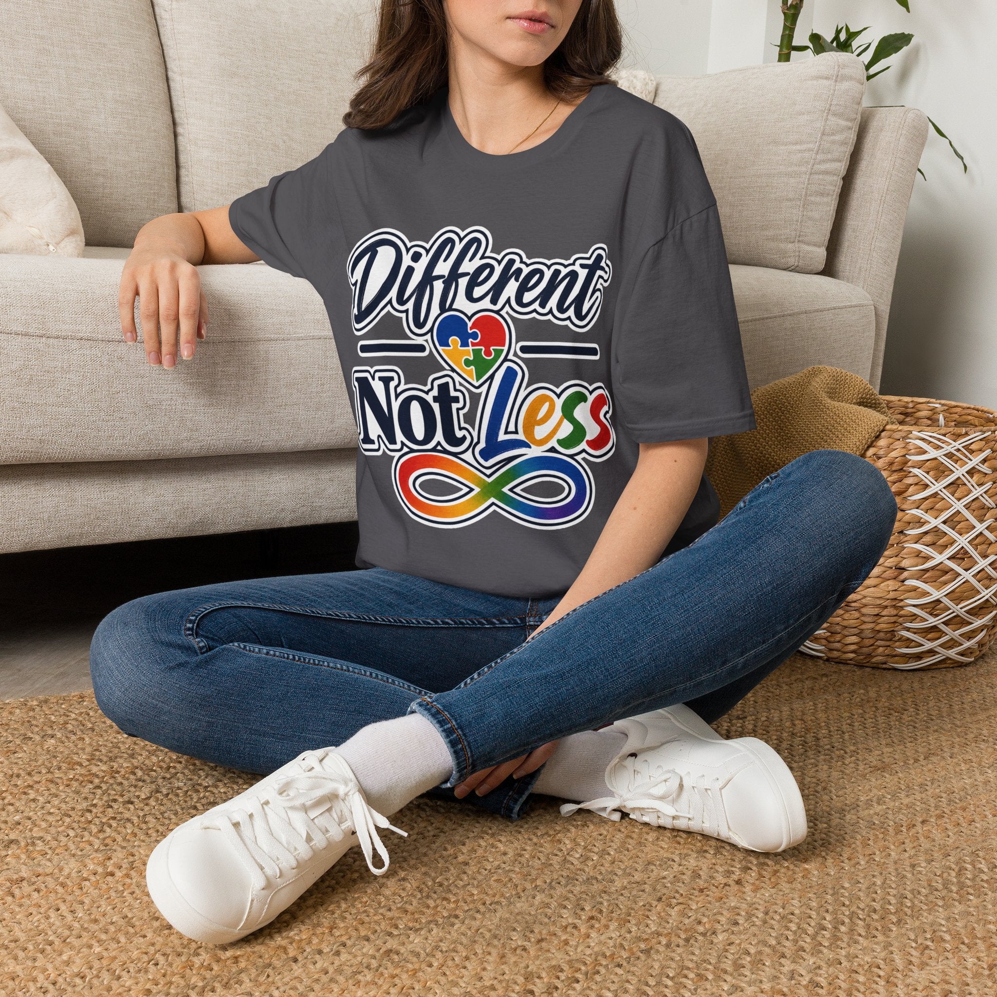 Different Not Less T-Shirt | Autism Awareness Puzzle Heart & Infinity Shirt