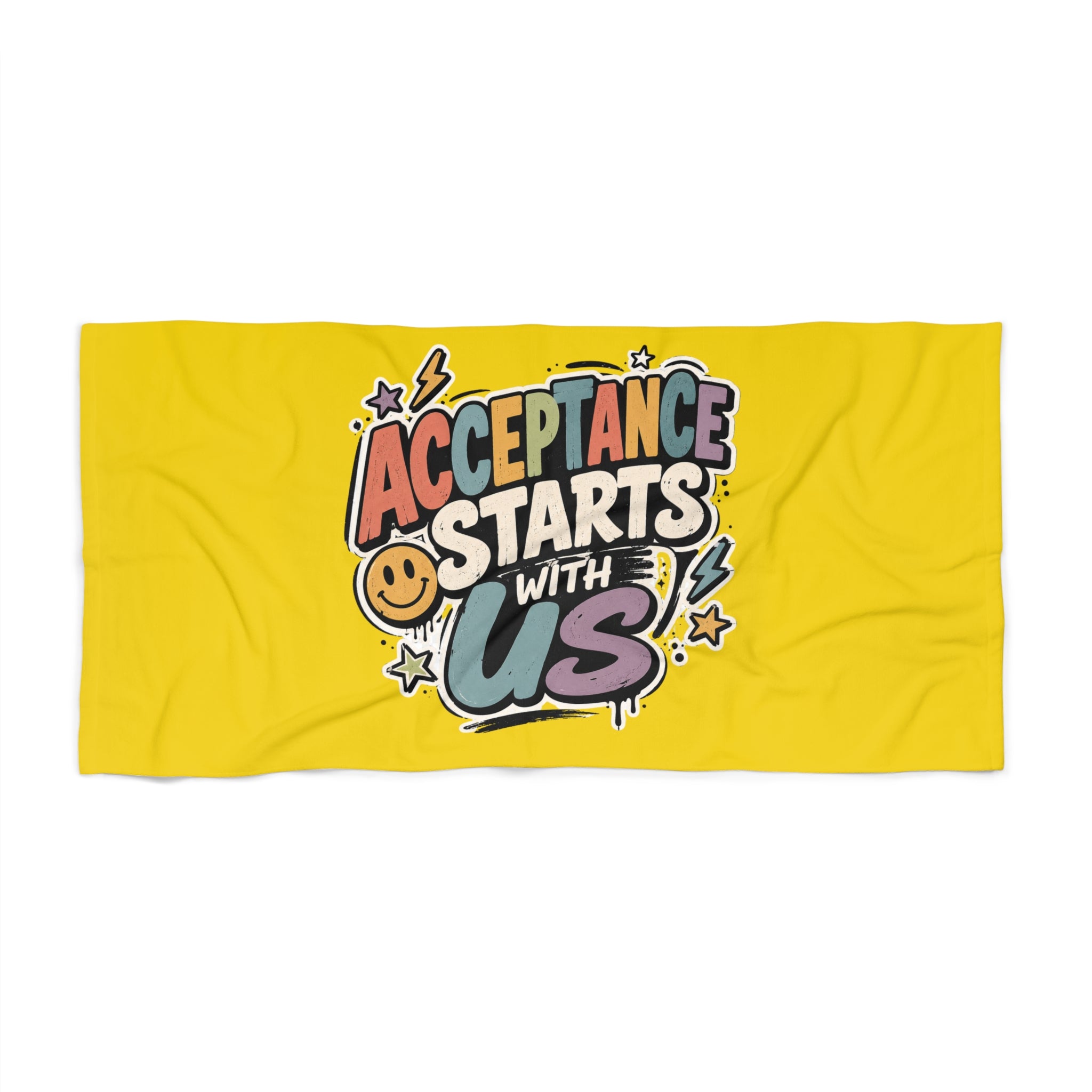 Autism Acceptance Beach Towel | Puzzle Heart Autism Awareness Beach Towel, Neurodiversity Inclusion Advocate Gift
