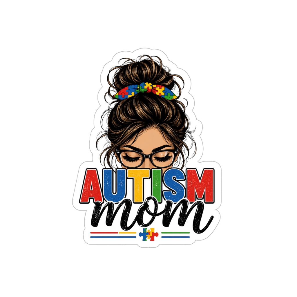 Autism Mom Transparent Sticker Autism Acceptance Decal Waterproof Outdoor Vinyl Sticker Puzzle Heart Car Laptop Water Bottle