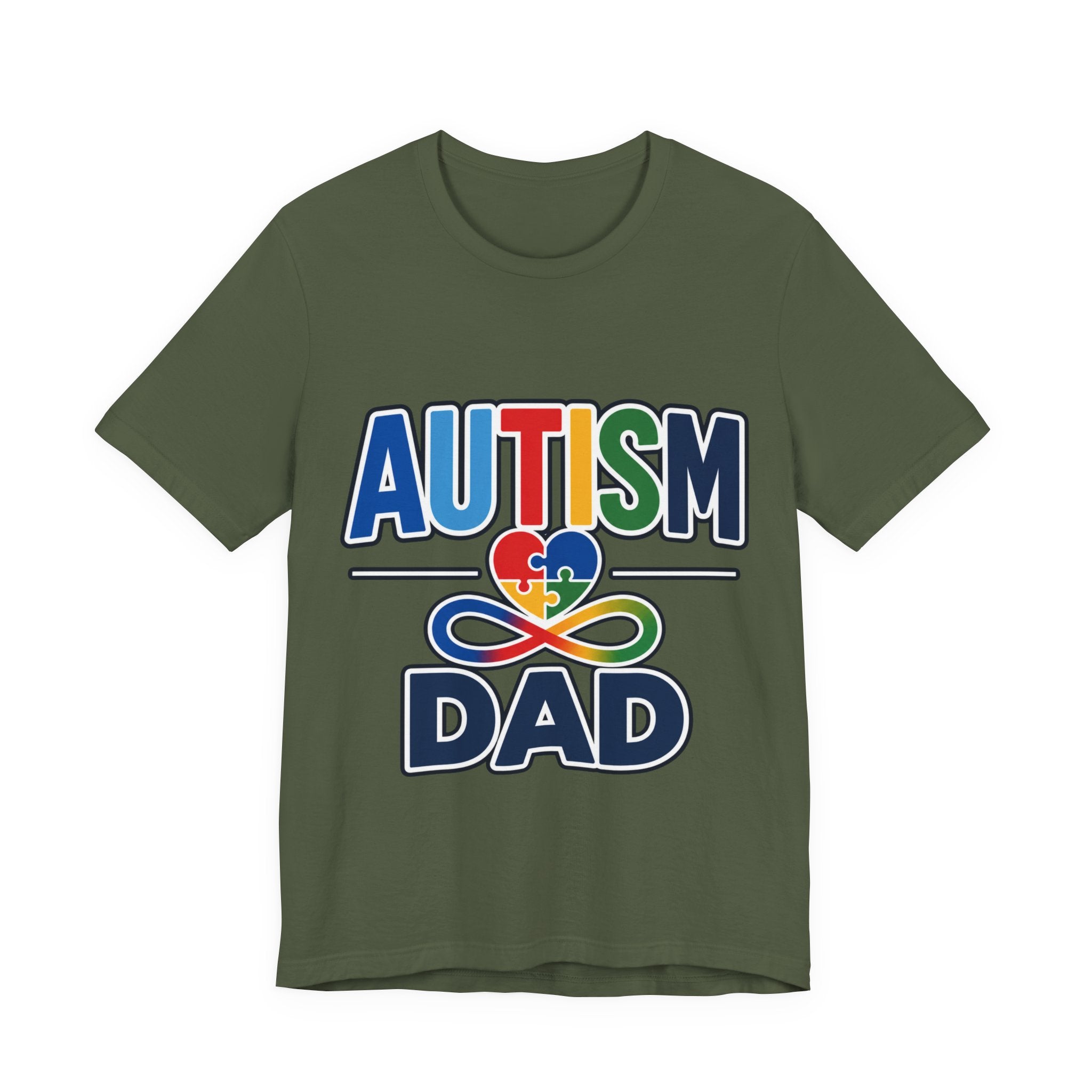 Autism Dad Shirt | Proud Autism Father T-Shirt | Colorful Puzzle Heart Infinity Design | Autism Awareness Gift for Dad | Autism Acceptance Tee
