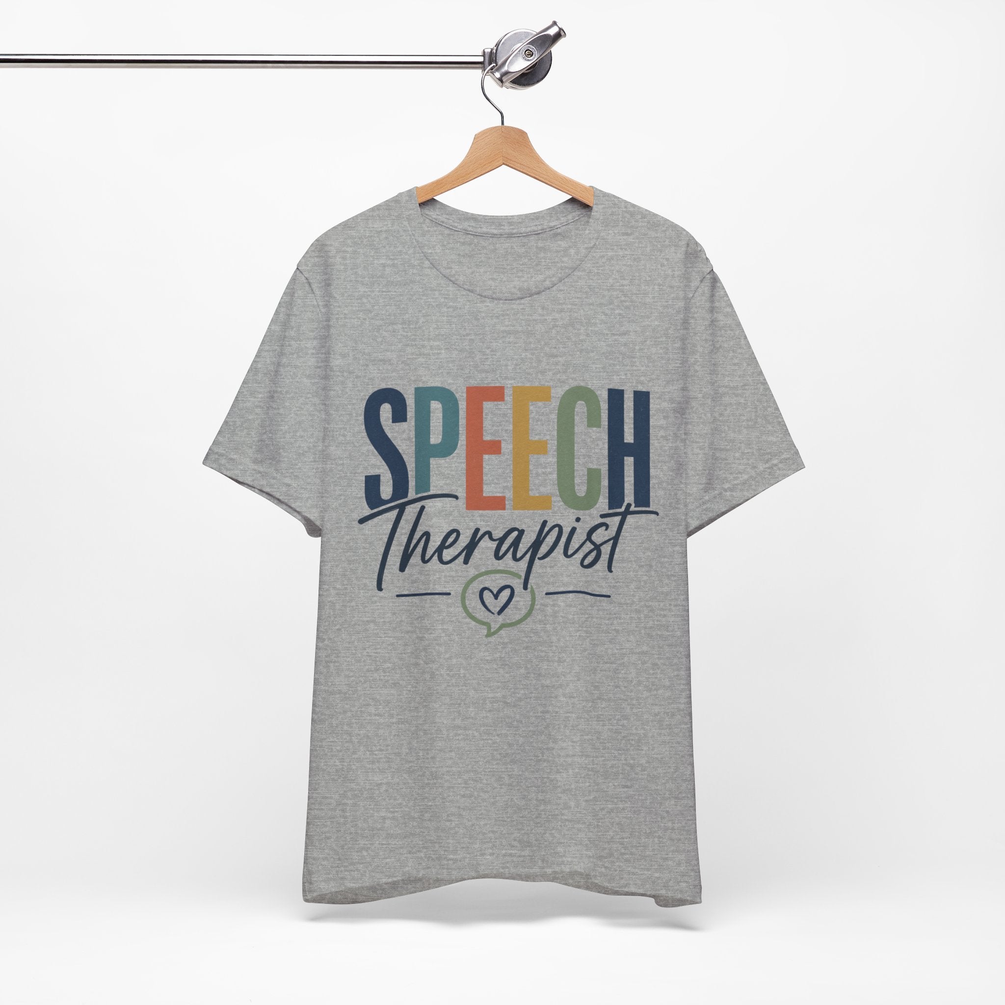Speech Therapist Shirt | SLP T-Shirt | Heart Typography Graphic Tee | Speech Language Pathologist Gift | Therapist Appreciation Apparel
