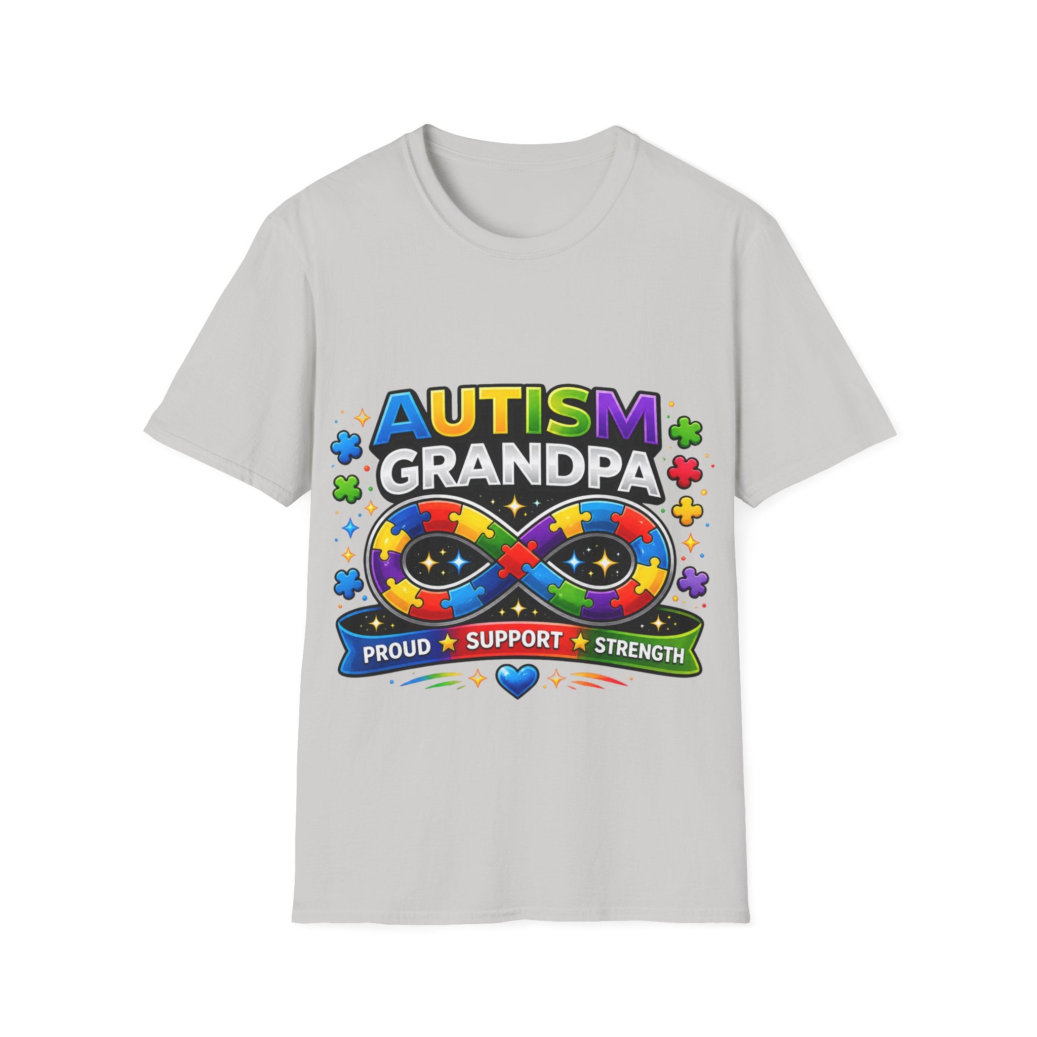 Autism Grandpa Shirt | Proud Autism Grandpa Tee | Puzzle Ribbon Infinity T-Shirt | Autism Awareness Gift for Grandpa