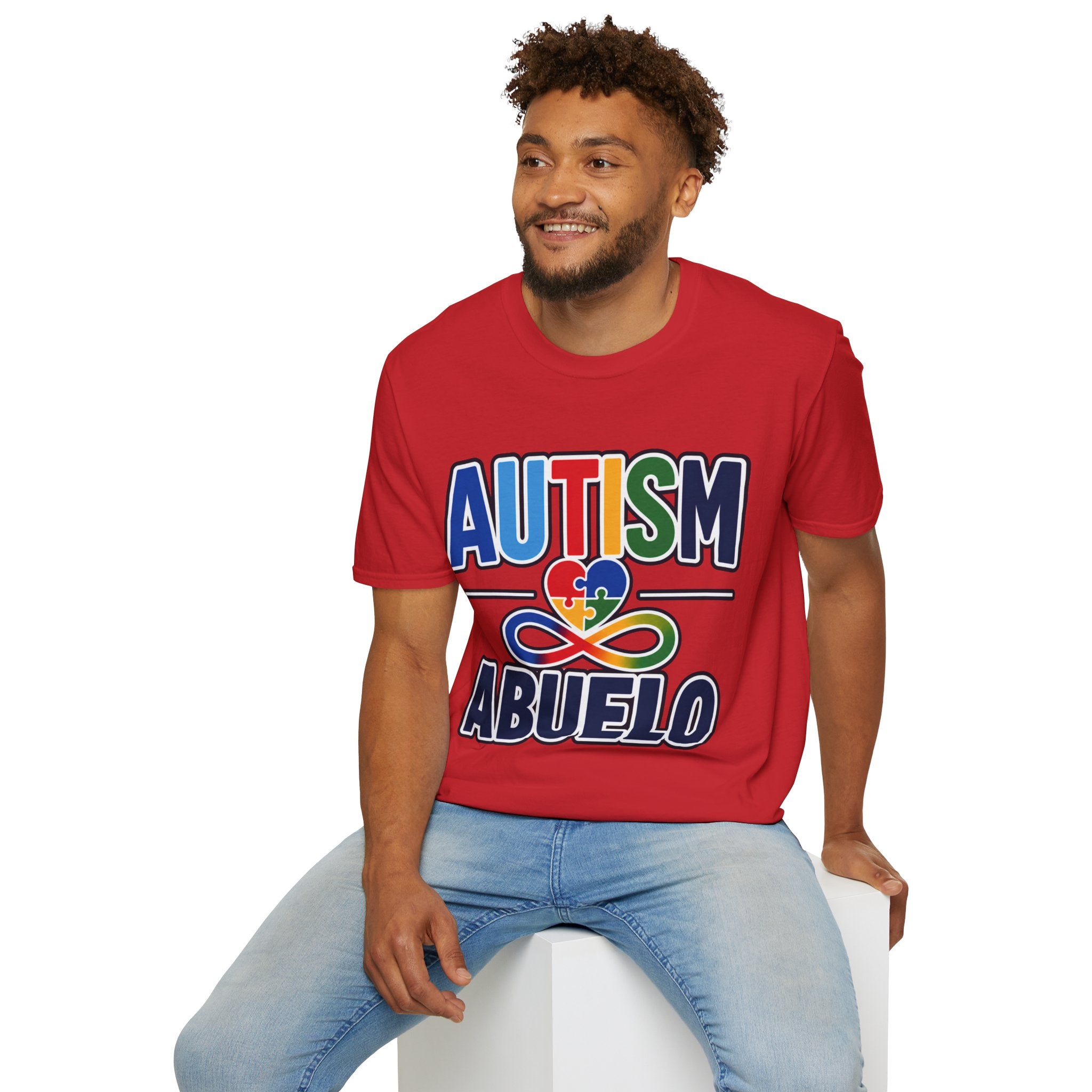 Autism Puzzle Heart Infinity Abuelo T-Shirt | Grandfather Awareness Tee