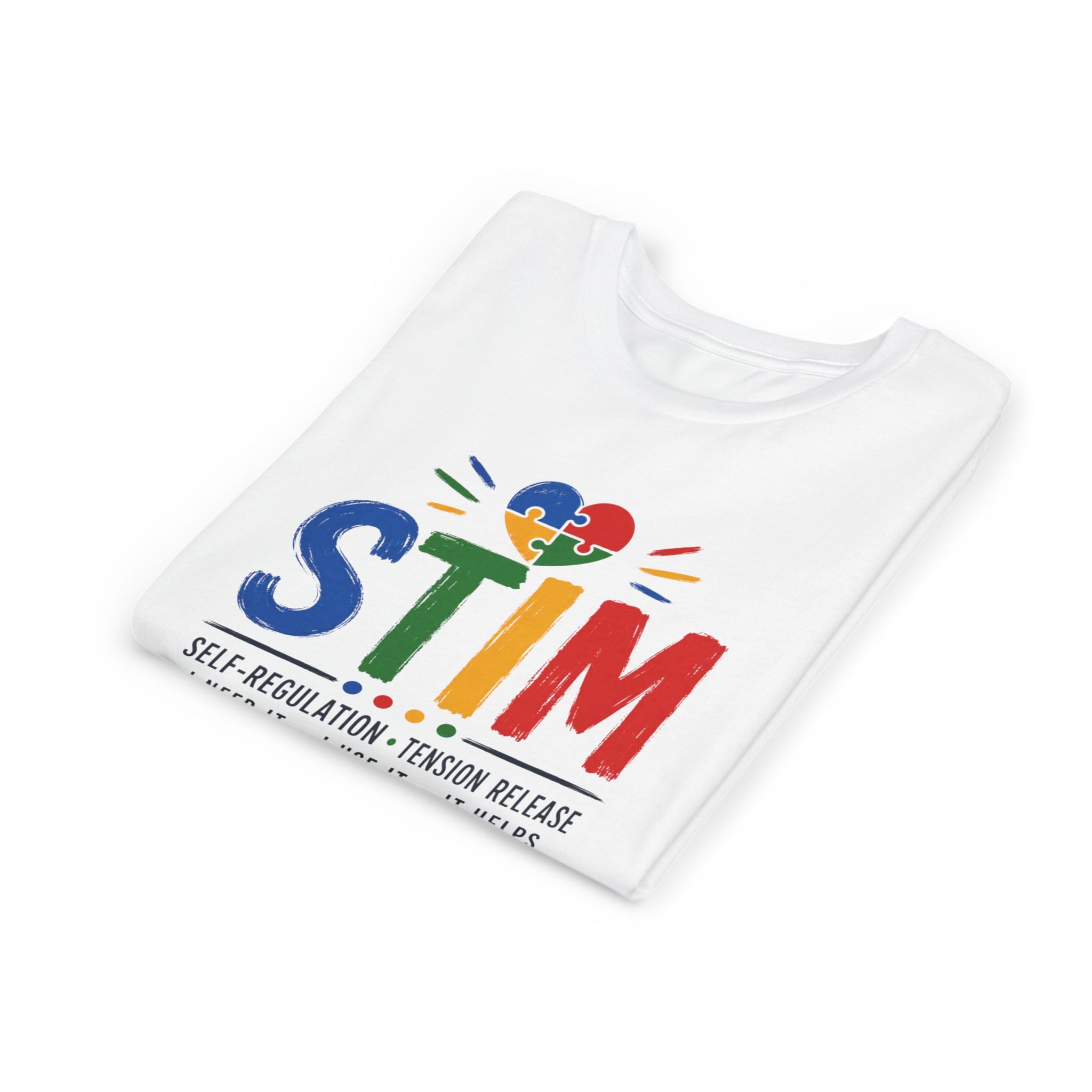Sensory STIM Pride Heart Youth Tee | Autism Sensory Regulation Shirt