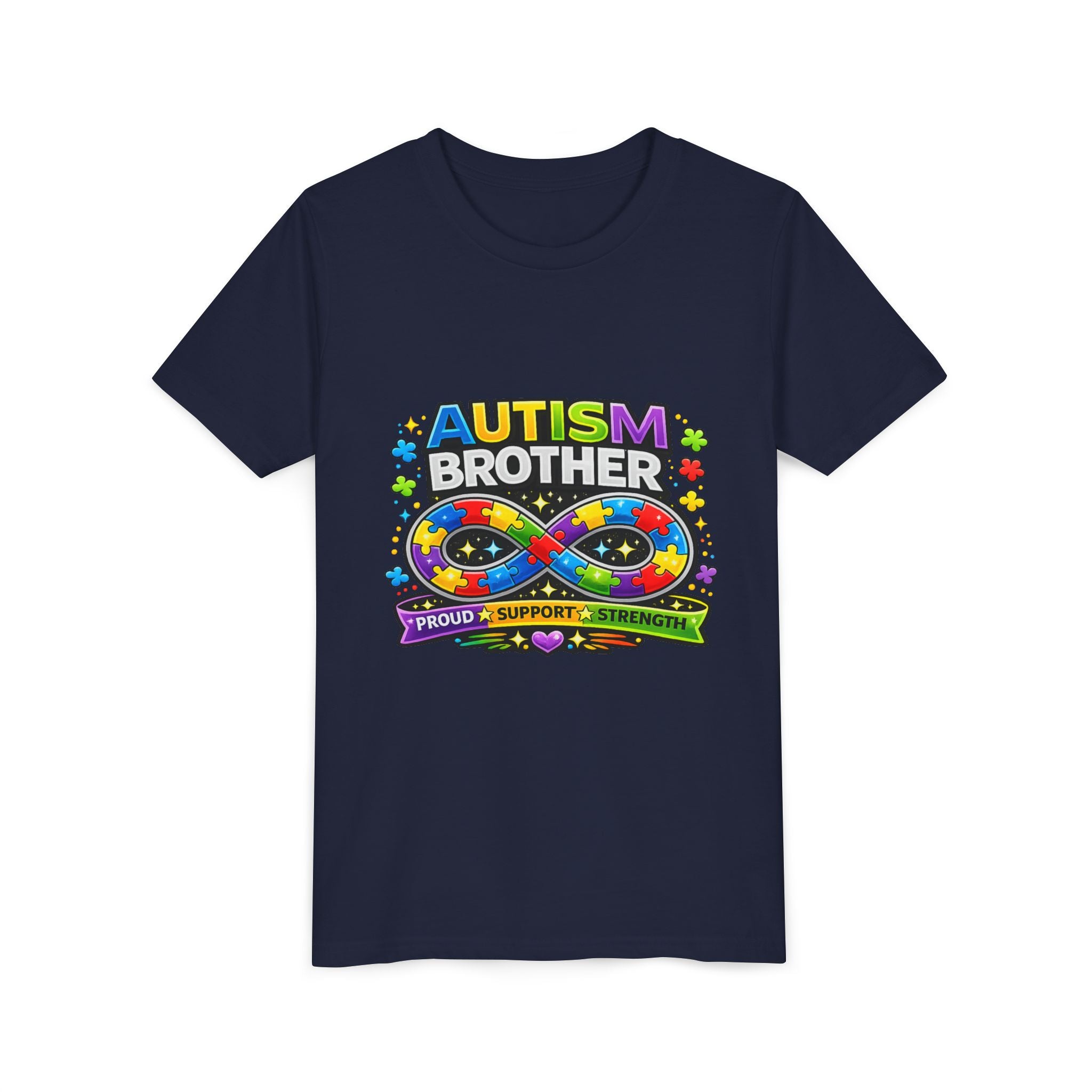 Autism Brother Shirt | Autism Sibling Tee | Infinity Puzzle Shirt | Proud Support Strength | Autism Acceptance Gift for Brother