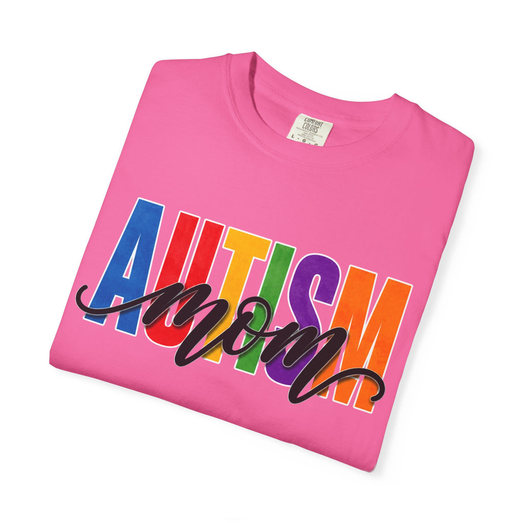 Autism Mom Shirt Autism Mom T Shirt Rainbow Block Letter Tee Script Mom Graphic Autism Awareness Autism Acceptance Gift for Mom