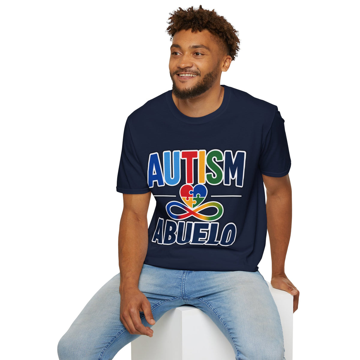 Autism Puzzle Heart Infinity Abuelo T-Shirt | Grandfather Awareness Tee