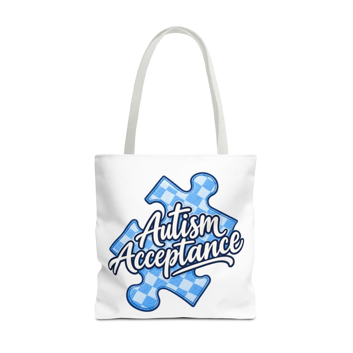 Autism Acceptance Puzzle Piece Tote Bag, Awareness Support Canvas Bag, Autism Advocate Gift, Neurodiversity Family Apparel
