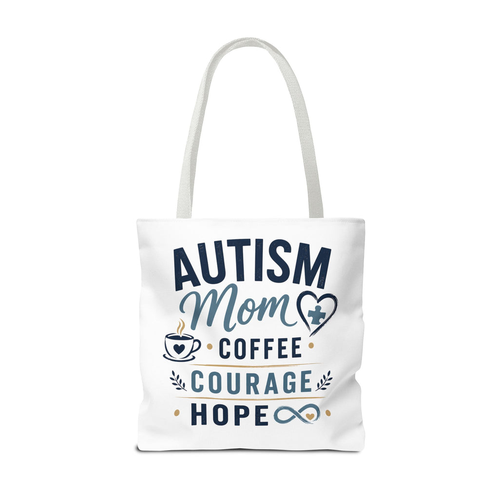 Autism Mom Coffee Courage Hope Tote Bag | Autism Acceptance Gift for Mom | Neurodiversity Canvas Tote | Special Needs Mom Bag