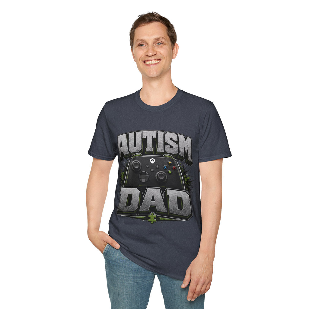 Autism Dad T-Shirt | Video Game Controller Awareness Tee