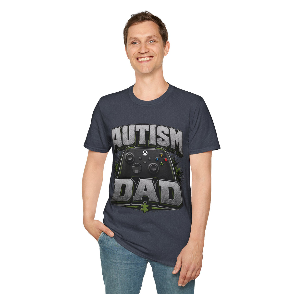 Autism Dad T-Shirt | Video Game Controller Awareness Tee