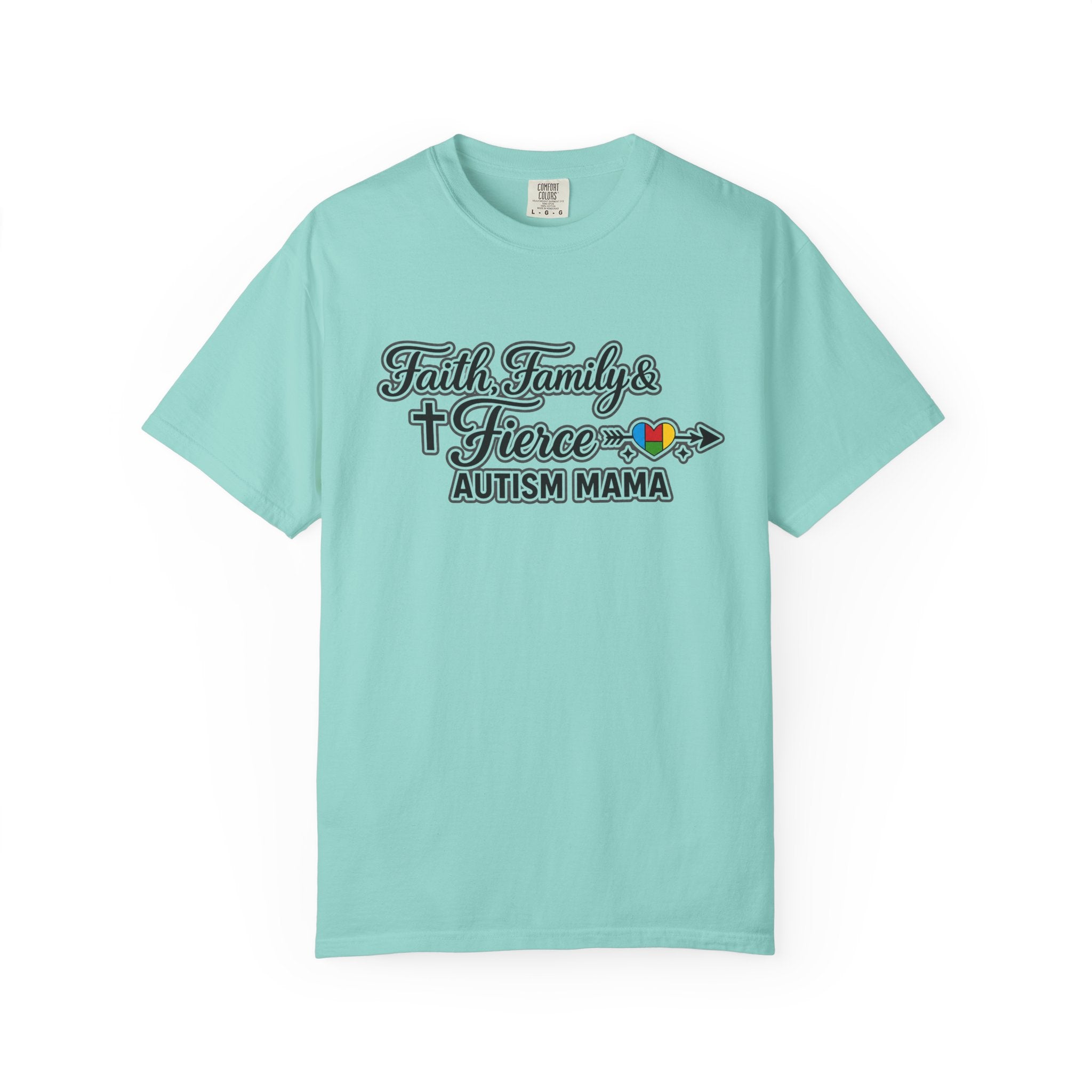 Faith Family Fierce Autism Mama Shirt, Autism Mom T-Shirt, Christian Autism Mom Gift, Fierce Mama Tee, Special Needs Mom Shirt