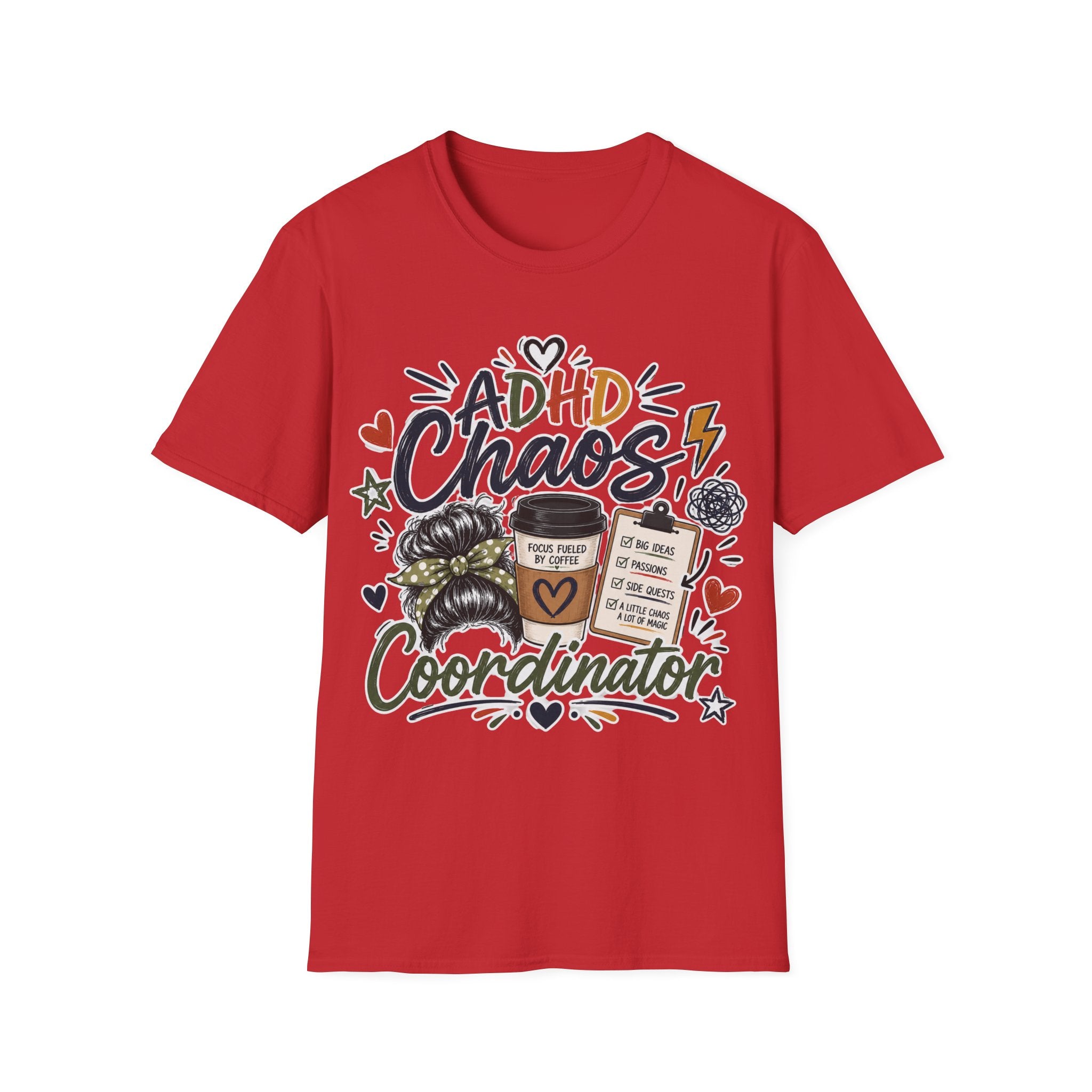 ADHD Chaos Coordinator Shirt | Funny ADHD T-Shirt | ADHD Awareness Graphic Shirt | Mental Health Gift | Coffee & Chaos Apparel