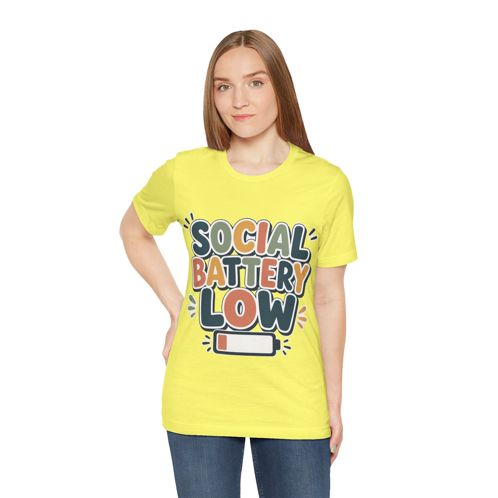 Social Battery Low T-Shirt — Funny Introvert Tee
