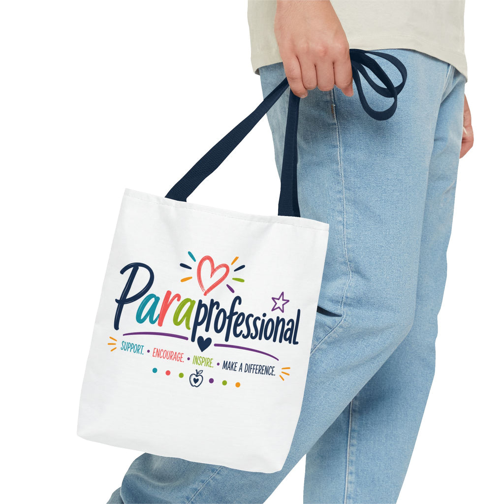 Paraprofessional Heart Logo Tote Bag | School Staff Appreciation