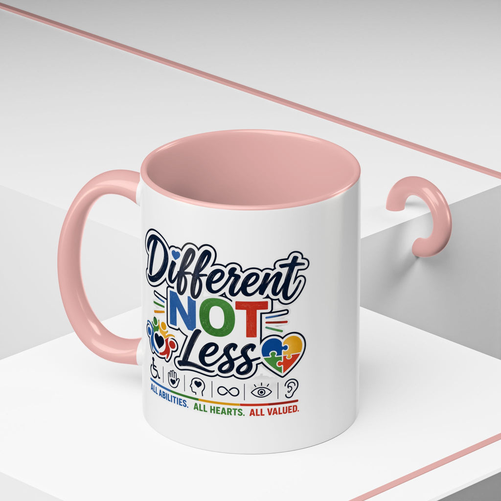 Different Not Less Accent Coffee Mug – Disability Pride Inspirational 11/15oz