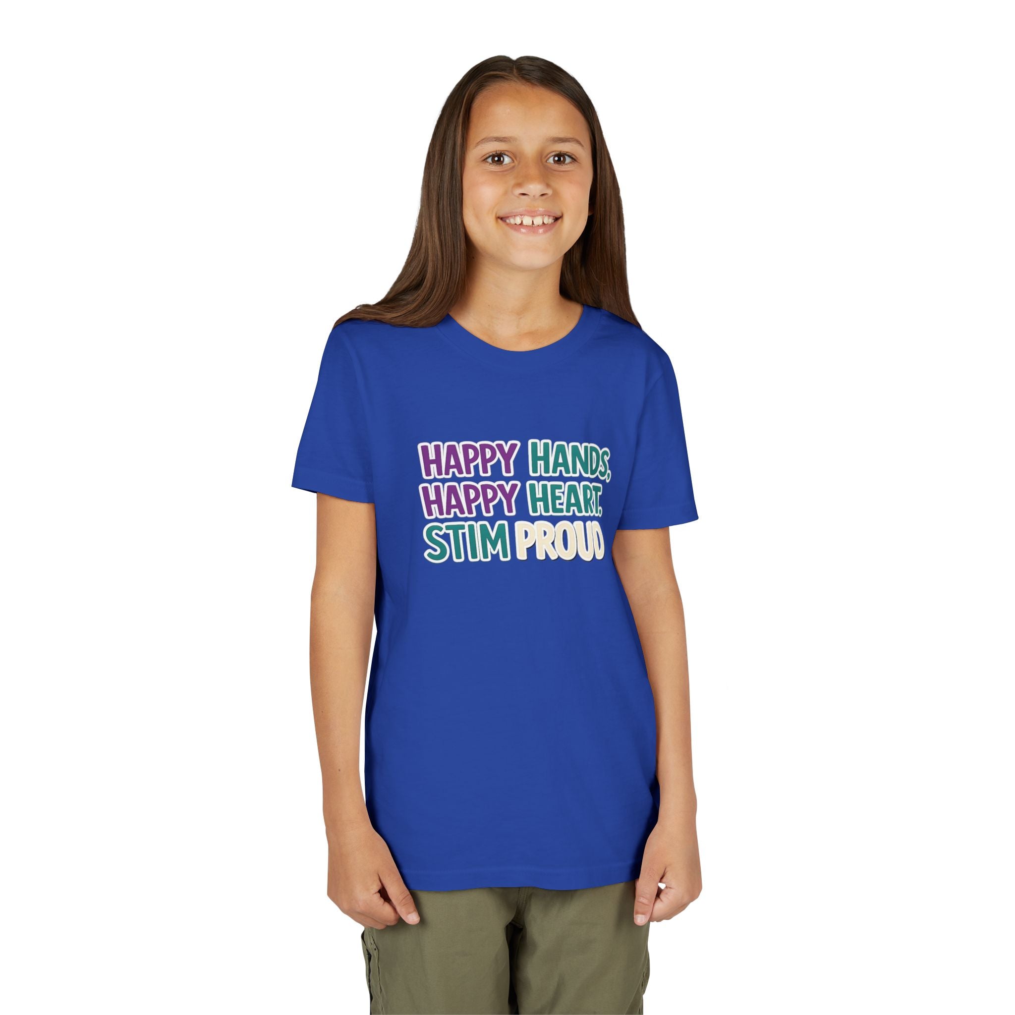 Happy Hands Happy Heart Youth Shirt Stim Proud Autism Awareness T Shirt Sensory Friendly Kids Neurodivergent Special Needs Tee