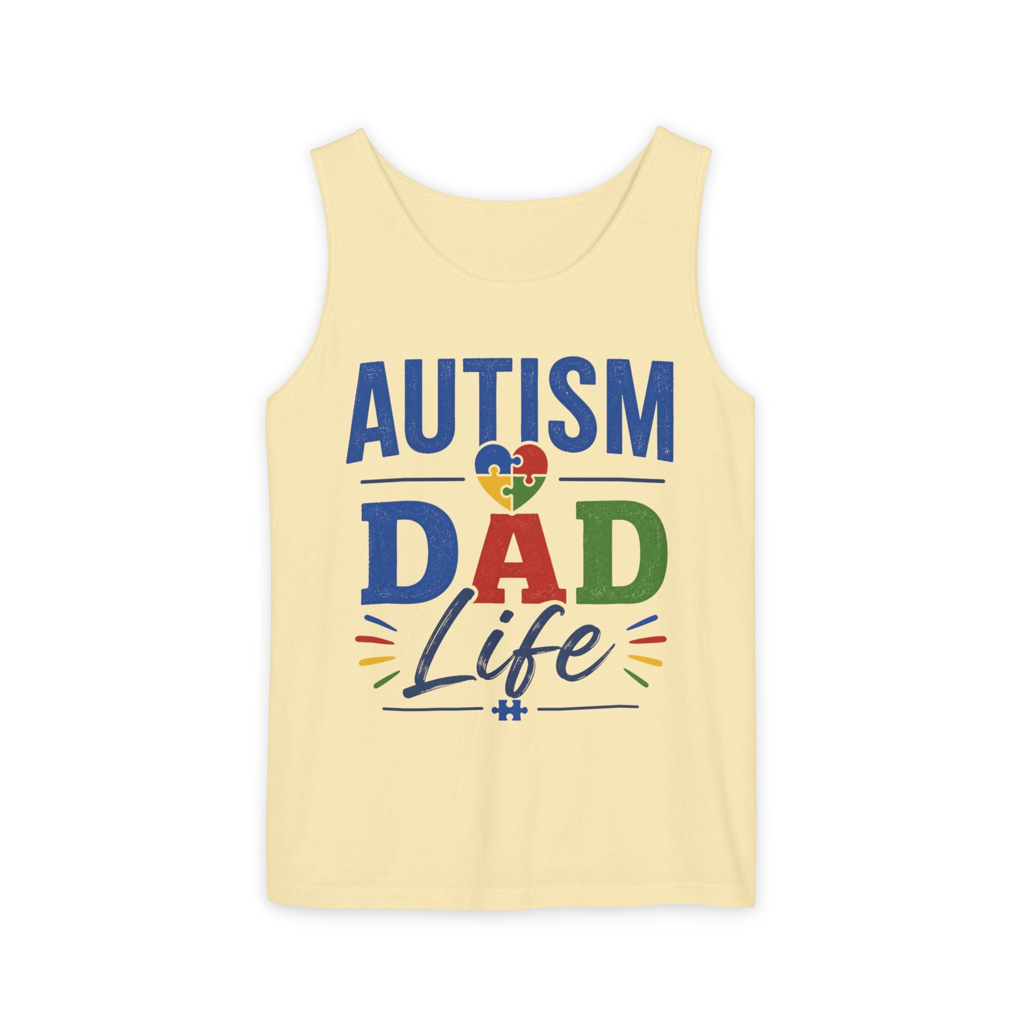 Autism Dad Life Tank Top | Awareness Puzzle Heart, Father Support
