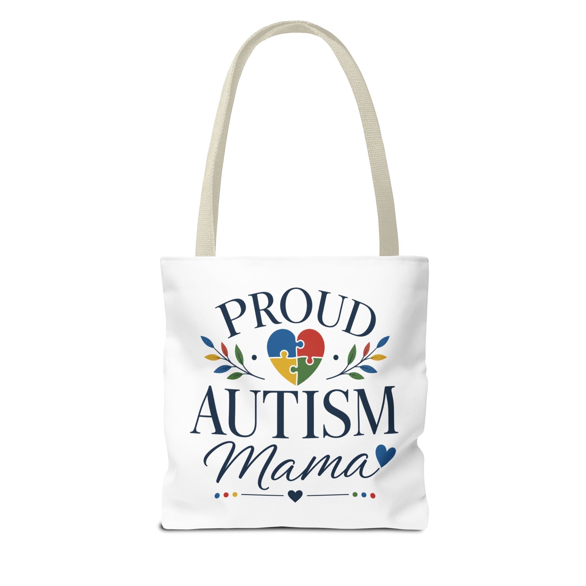Proud Autism Mama Tote Bag | Puzzle Heart Support Awareness