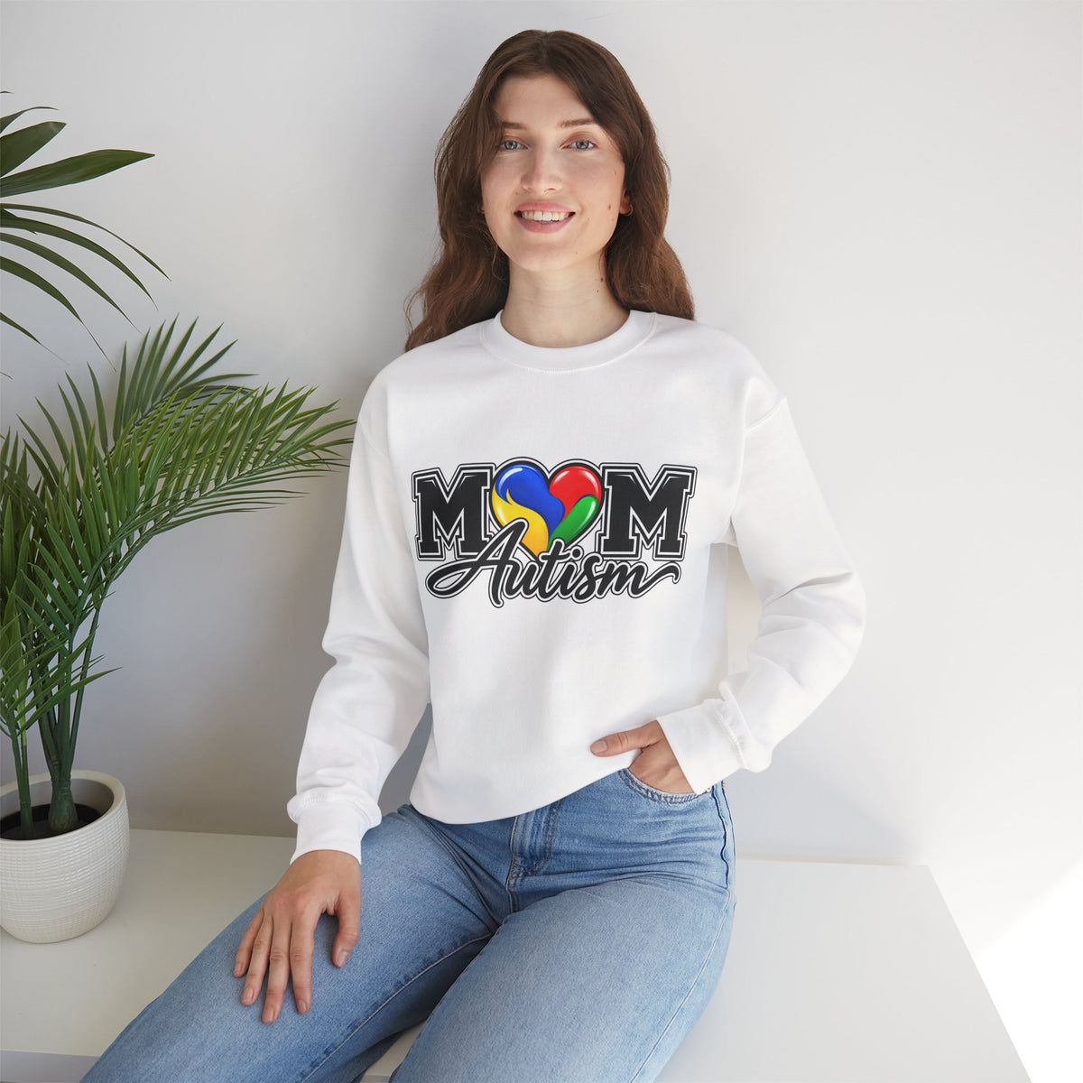 Mom Autism Crewneck, Puzzle Heart Awareness Sweatshirt, Autism Mom Gift Hoodie, Autism Acceptance Family Apparel