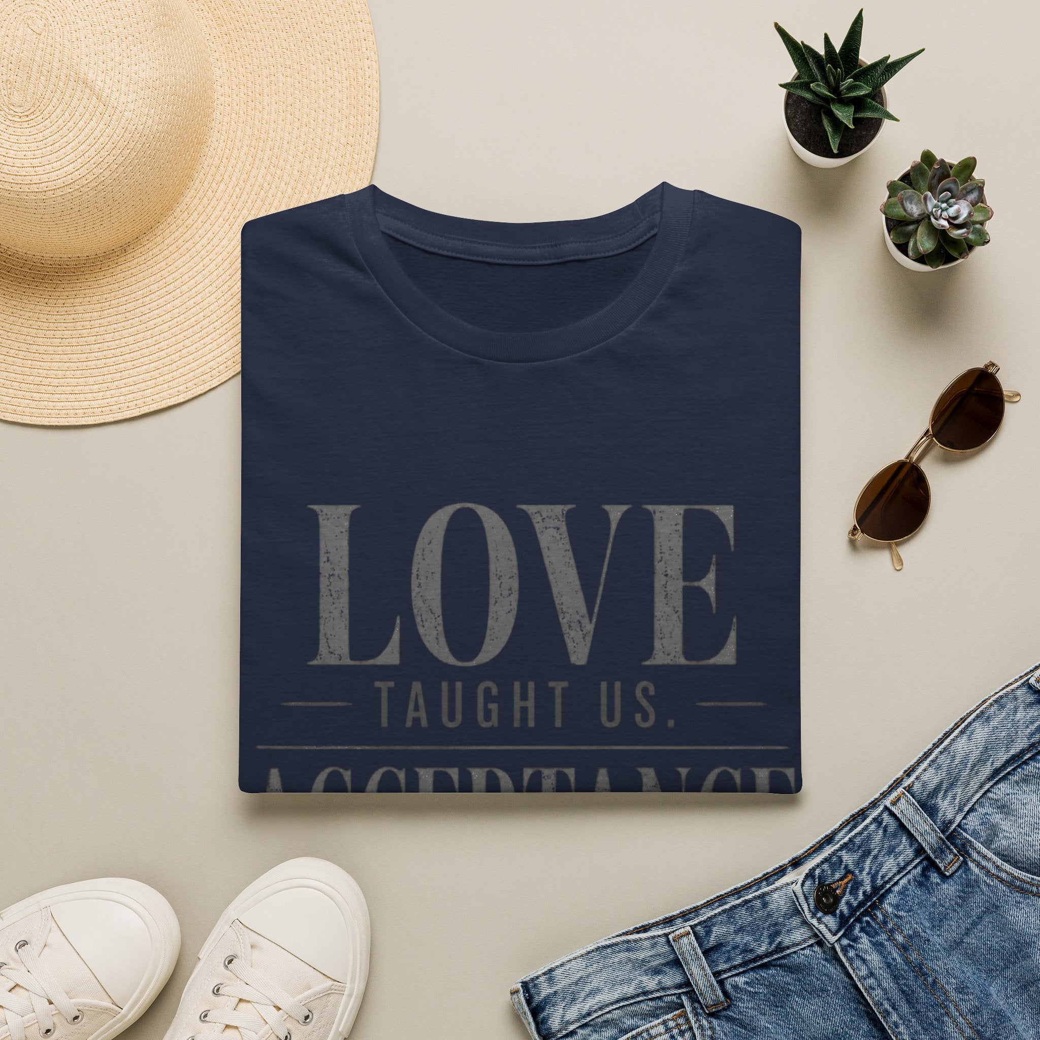 Love Taught Us Acceptance T-Shirt | Inspirational Typography Tee | Special Needs | Inclusion