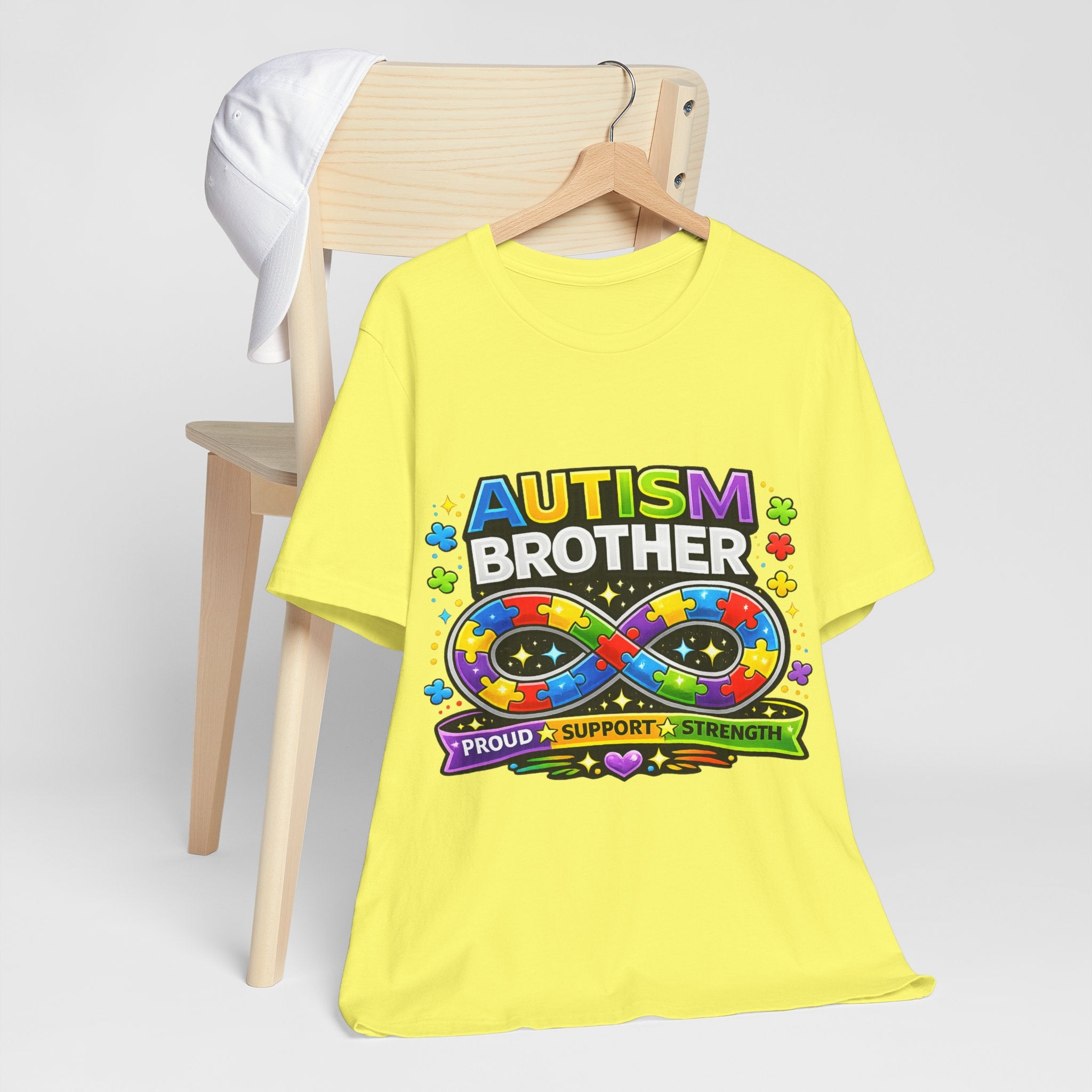 Autism Brother Infinity Puzzle Ribbon T-Shirt | Proud Support Strength