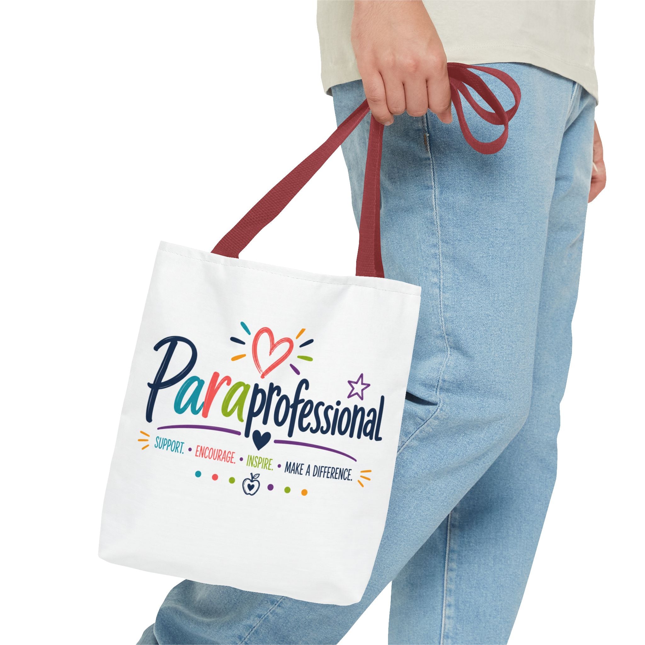 Paraprofessional Heart Logo Tote Bag | School Staff Appreciation