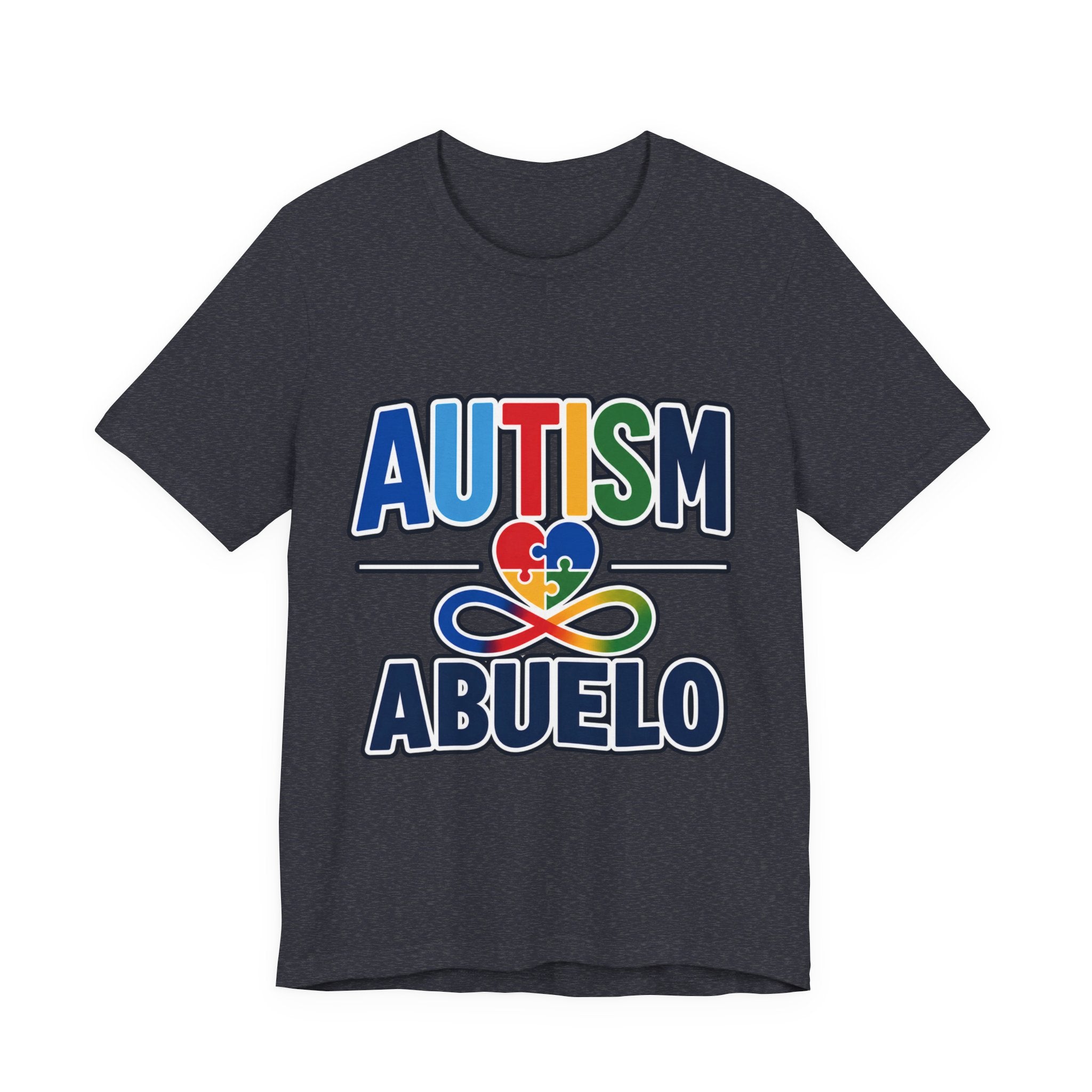 Autism Abuelo Shirt | Proud Autism Grandpa T-Shirt | Spanish Grandpa Puzzle Heart Infinity Design | Autism Awareness & Acceptance Gift