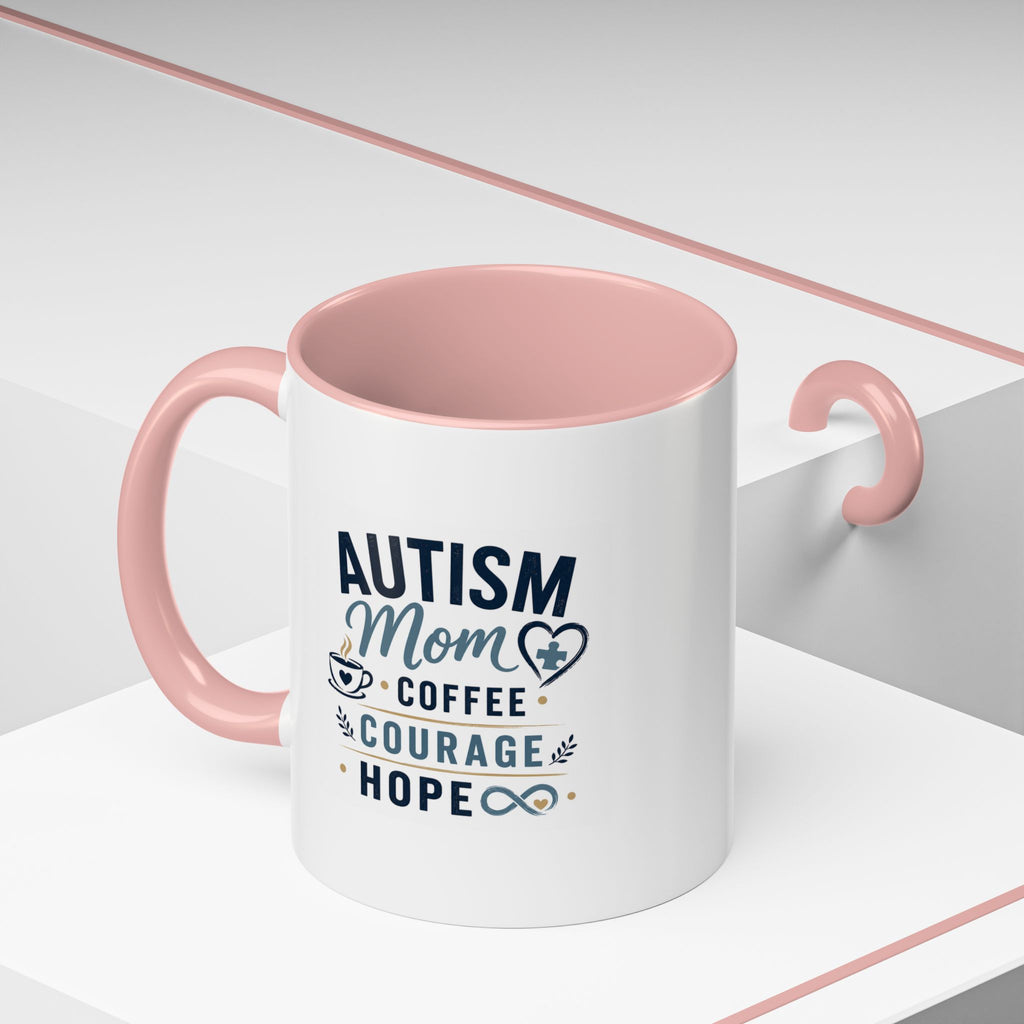 Autism Mom Coffee Mug | Accent Ceramic Mug 11oz  15oz | Puzzle Heart Infinity Design | Autism Awareness  Acceptance Gift | Special Needs