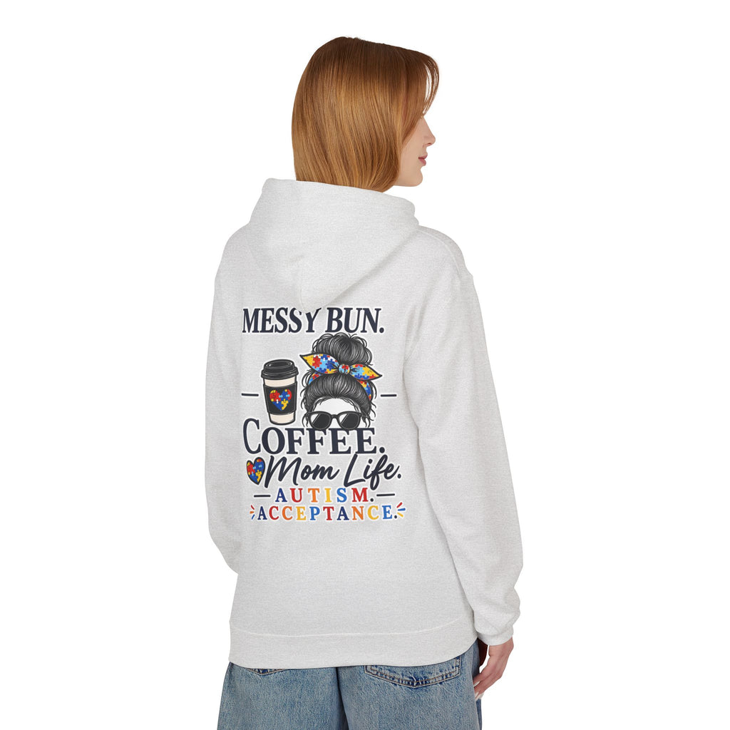 Autism Mom Hoodie Messy Bun Coffee Mom Life Sweatshirt Autism Acceptance Hoodie Special Needs Mom Gift Neurodiversity