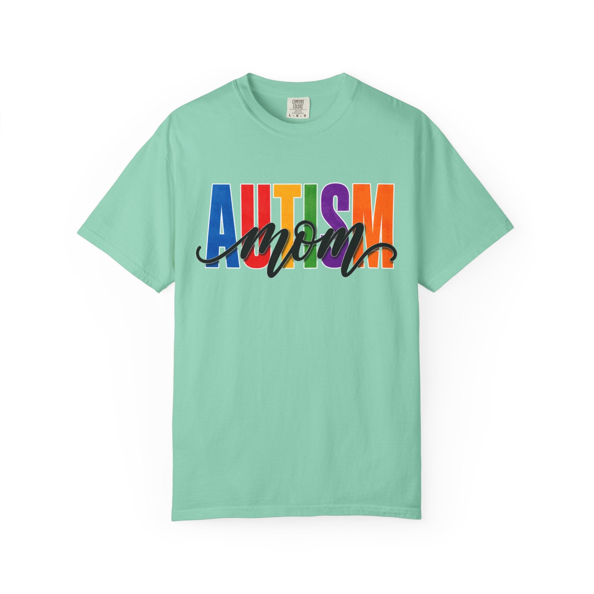 Autism Mom Shirt Autism Mom T Shirt Rainbow Block Letter Tee Script Mom Graphic Autism Awareness Autism Acceptance Gift for Mom