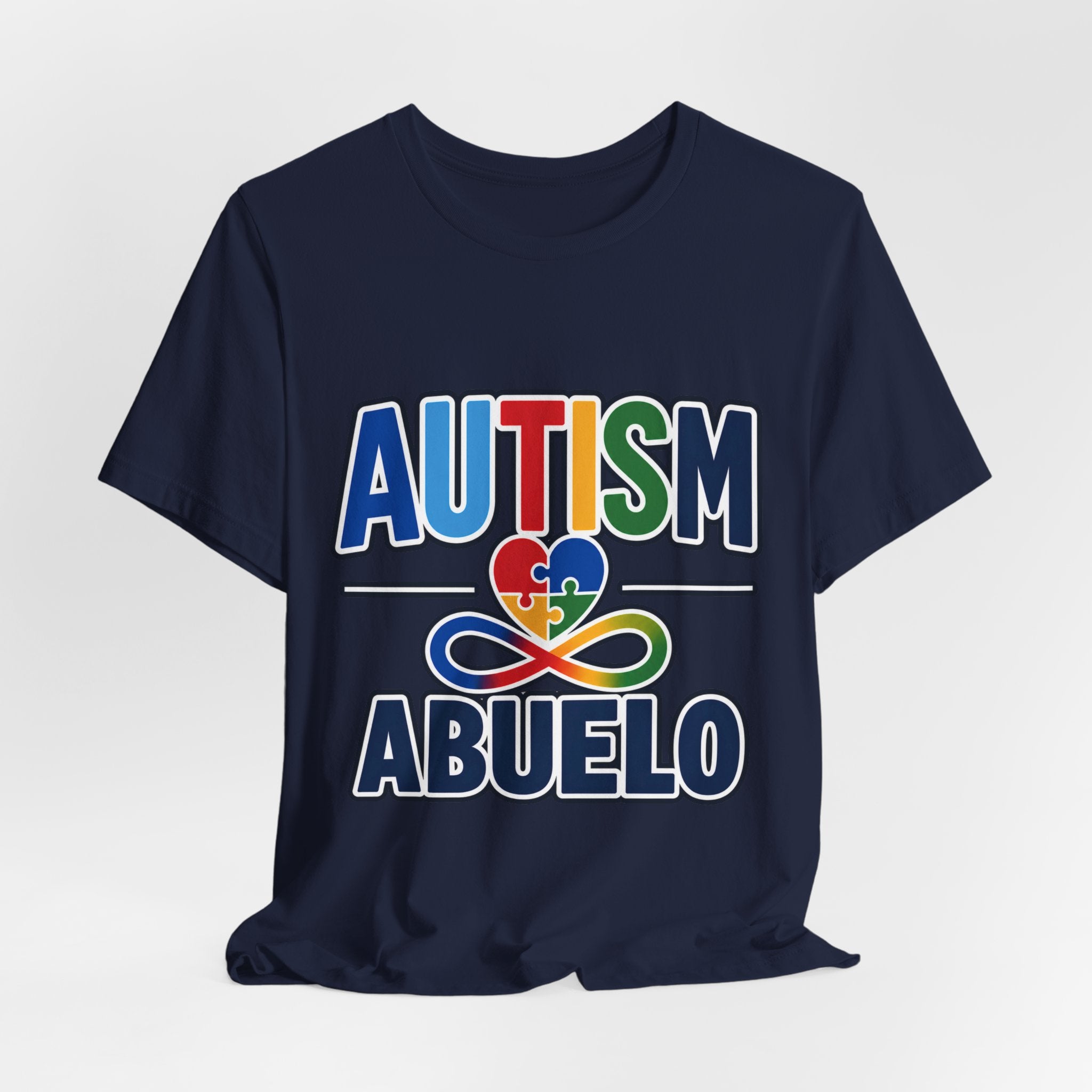 Autism Abuelo Shirt | Proud Autism Grandpa T-Shirt | Spanish Grandpa Puzzle Heart Infinity Design | Autism Awareness & Acceptance Gift
