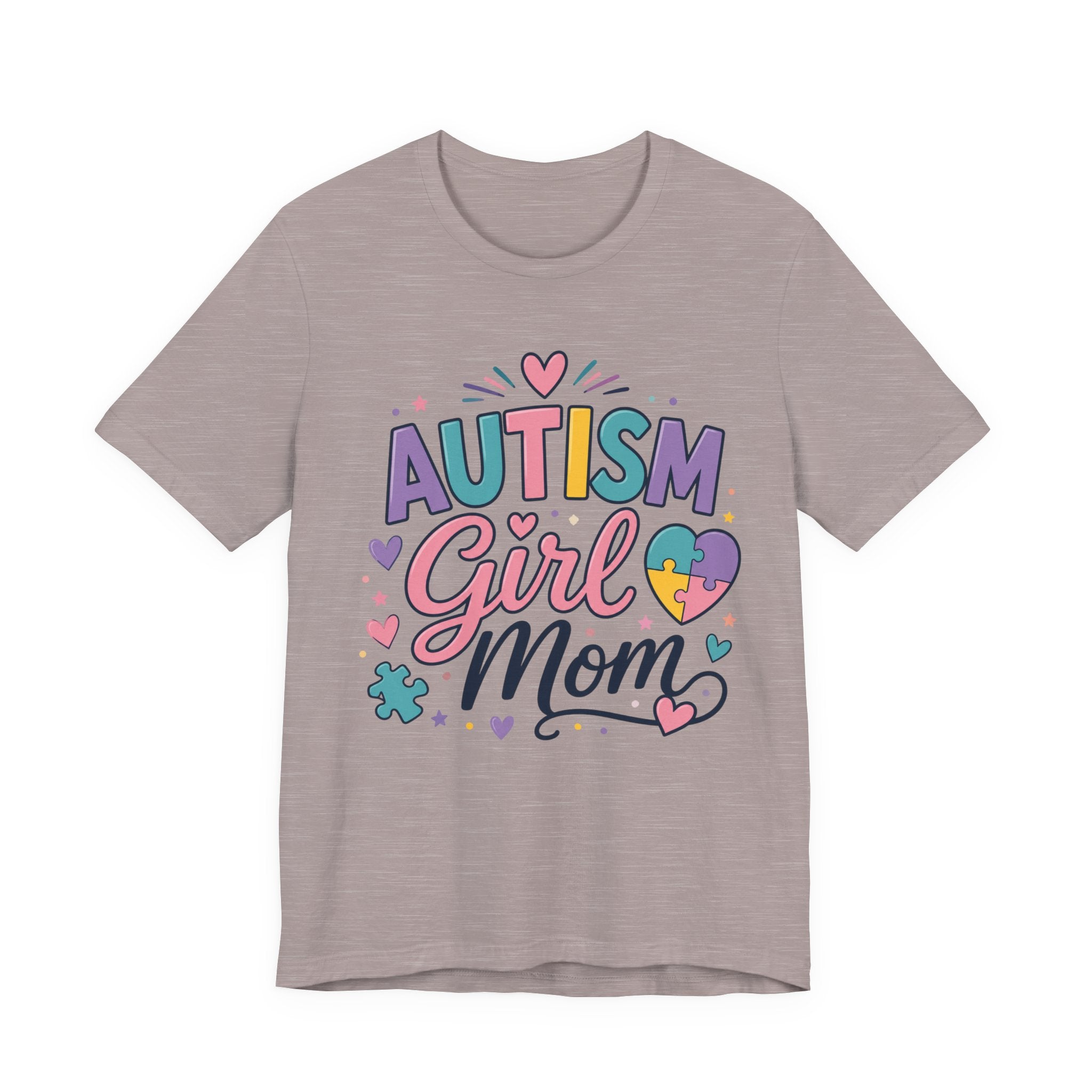 Autism Girl Mom T-Shirt | Puzzle Heart Mom Tee, Neurodiversity Support