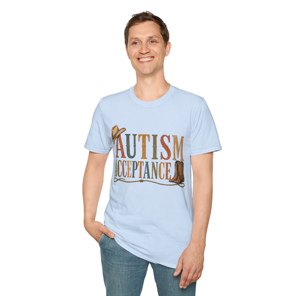 Autism Acceptance T-Shirt | Western Cowboy Hat Typography