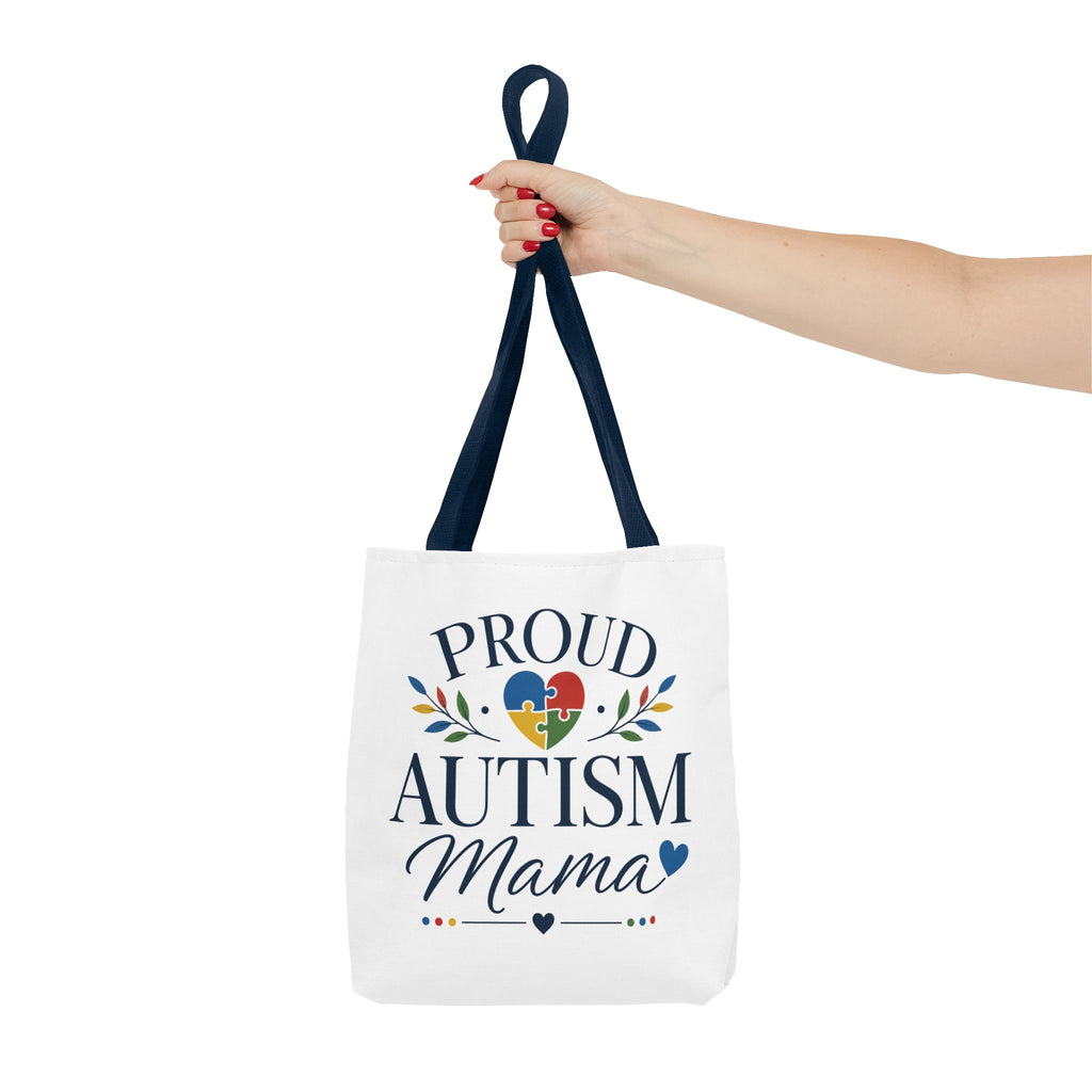 Proud Autism Mama Tote Bag | Puzzle Heart Support Awareness