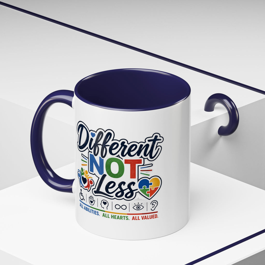 Different Not Less Accent Coffee Mug – Disability Pride Inspirational 11/15oz